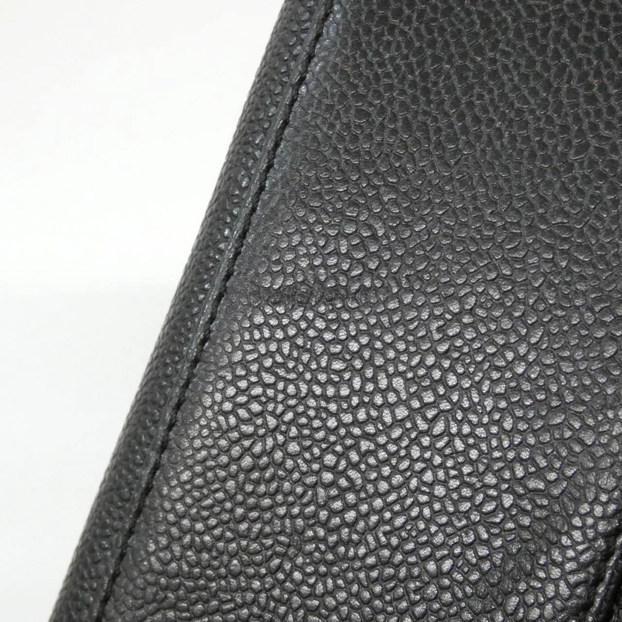 CHANEL Handbag Grained Calfskin 黑色 荔枝紋牛皮 中古品A - 縮圖 3