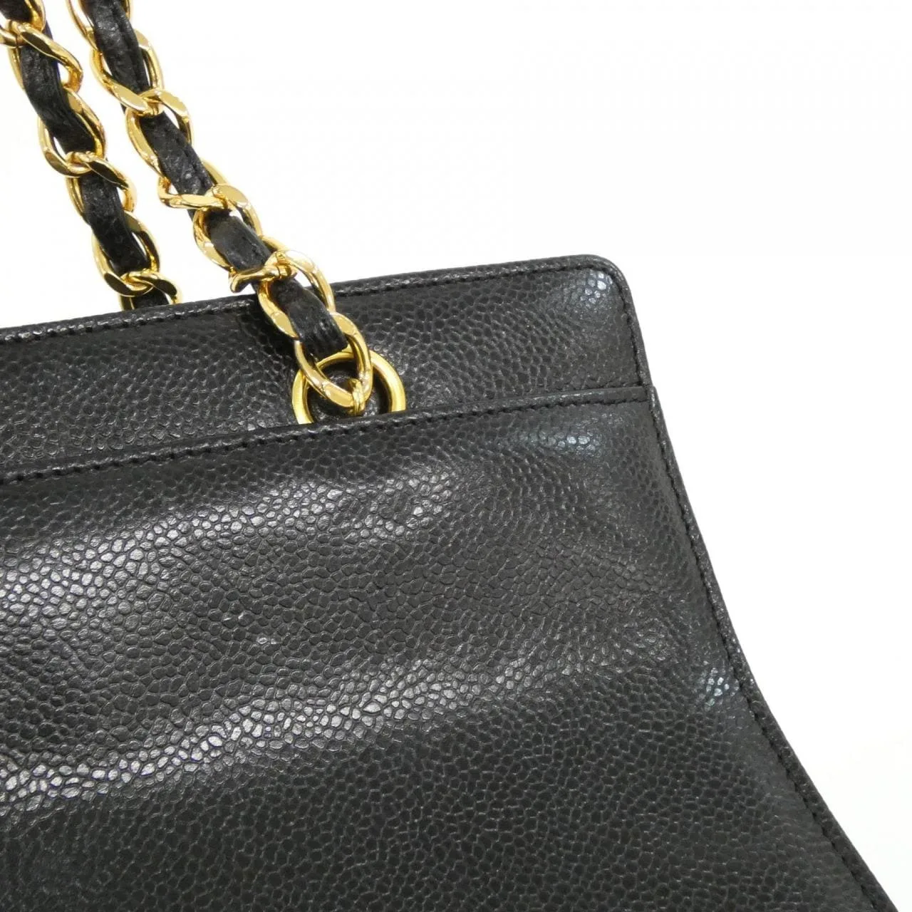 CHANEL Handbag Grained Calfskin 黑色 荔枝紋牛皮 中古品A - 縮圖 6