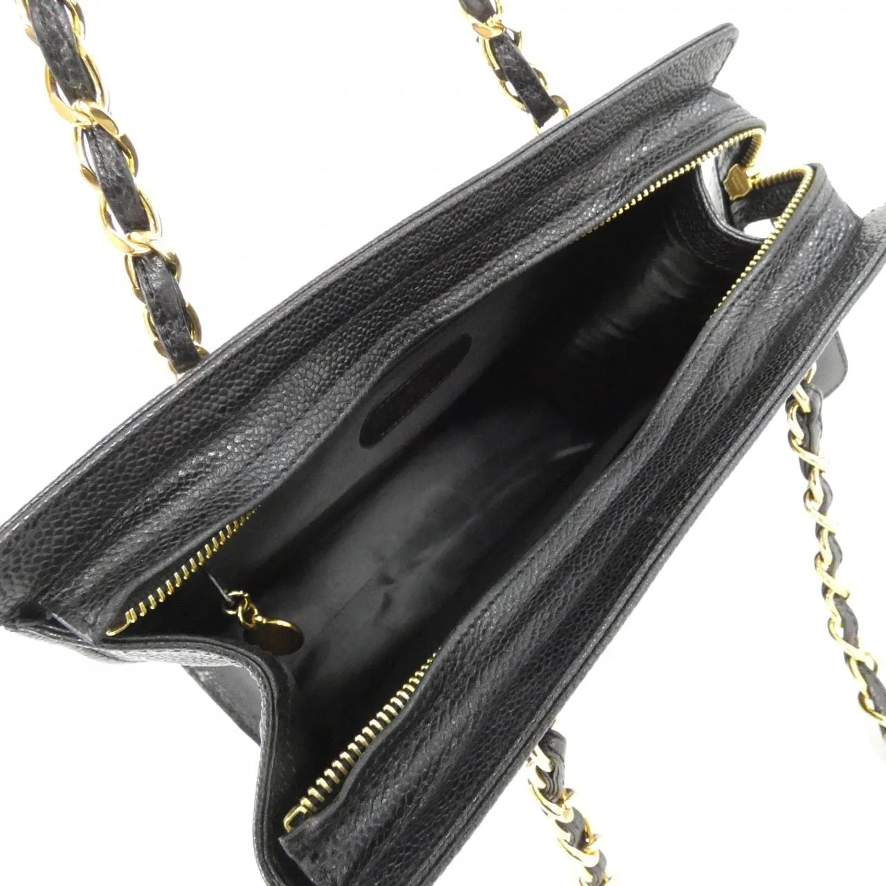 CHANEL Handbag Grained Calfskin 黑色 荔枝紋牛皮 中古品A - 縮圖 8