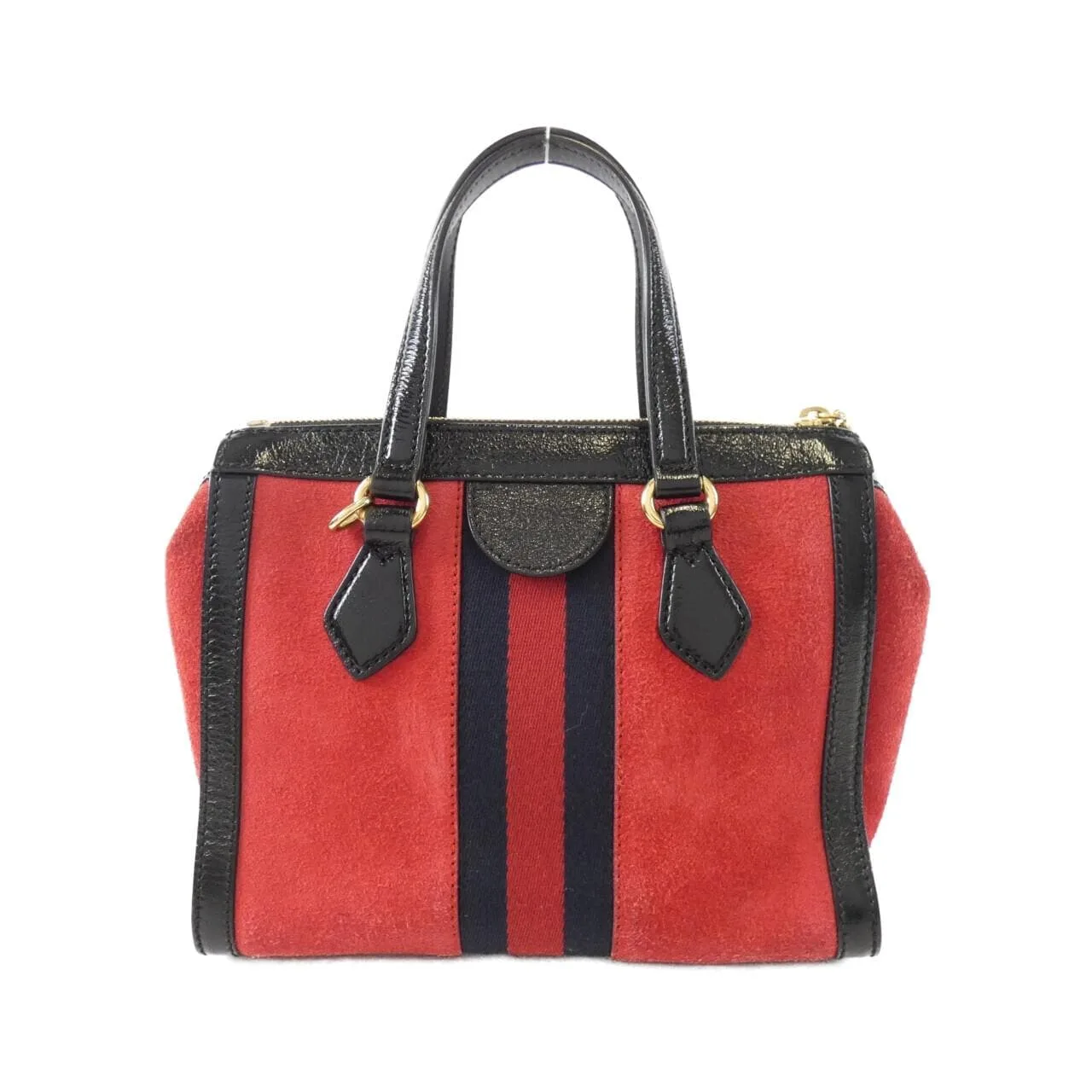 GUCCI Ophidia 547551 D6ZYB Handbag Patent Leather 黑色 漆皮 中古品B - 縮圖 2