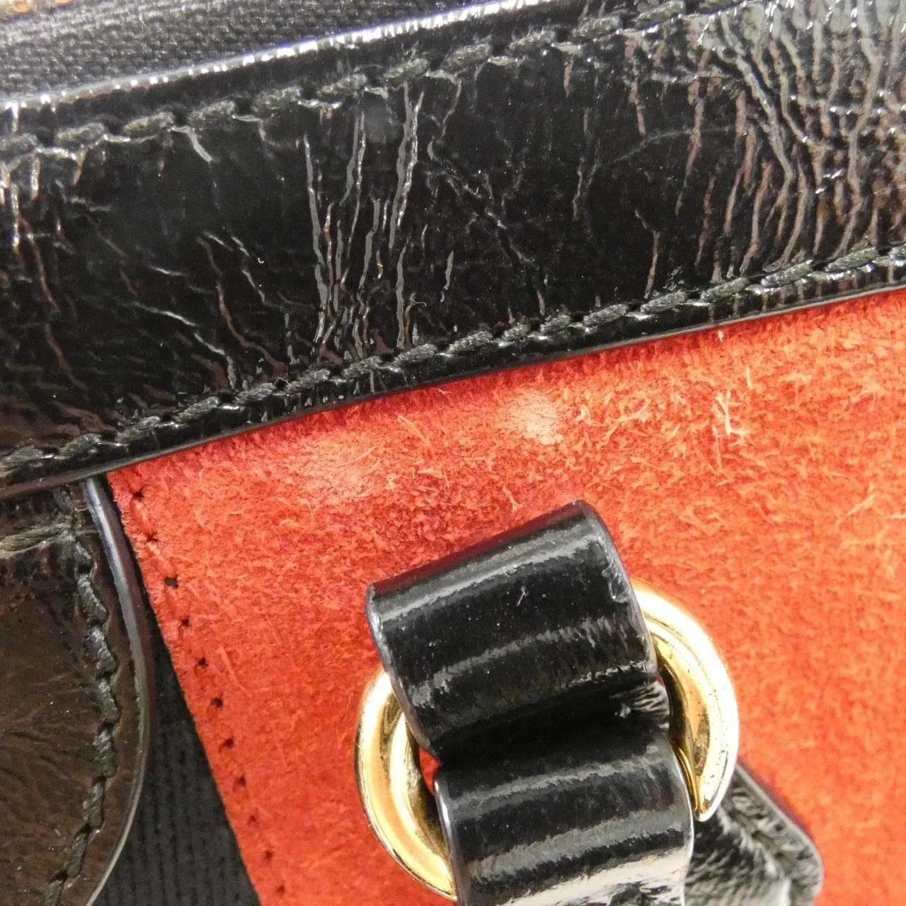 GUCCI Ophidia 547551 D6ZYB Handbag Patent Leather 黑色 漆皮 中古品B - 縮圖 5