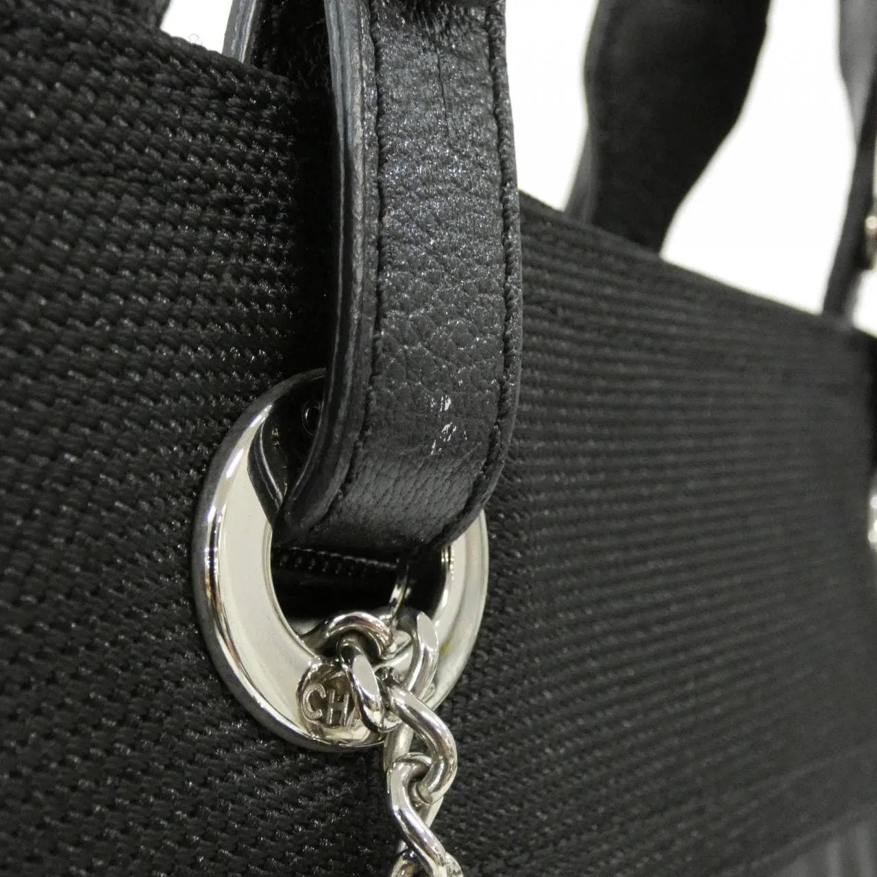 CHANEL 34208 Handbag Canvas 黑色 帆布 中古品A - 縮圖 6