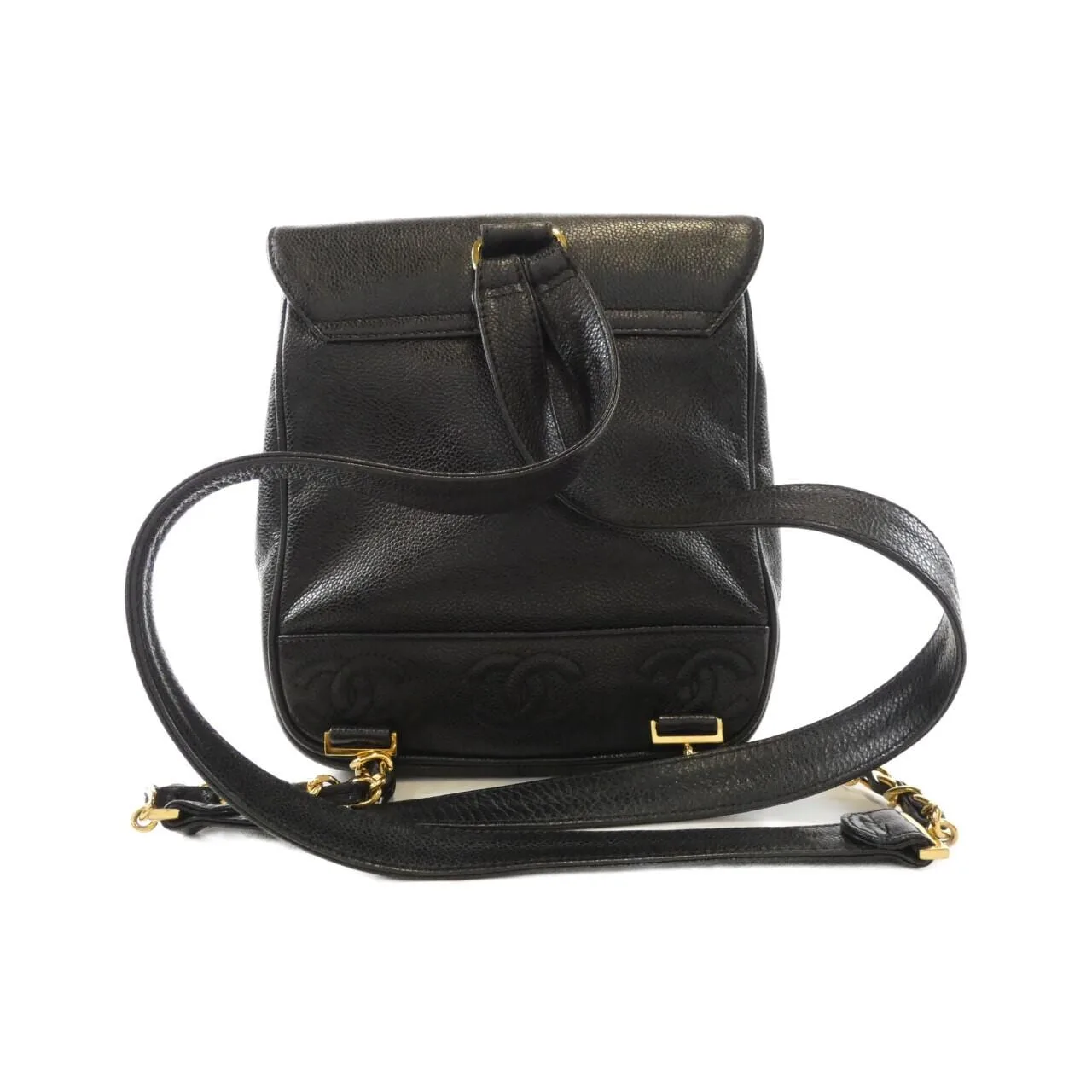 CHANEL Backpack Grained Calfskin Black Grained Calfskin Rank B - Thumbnail 2