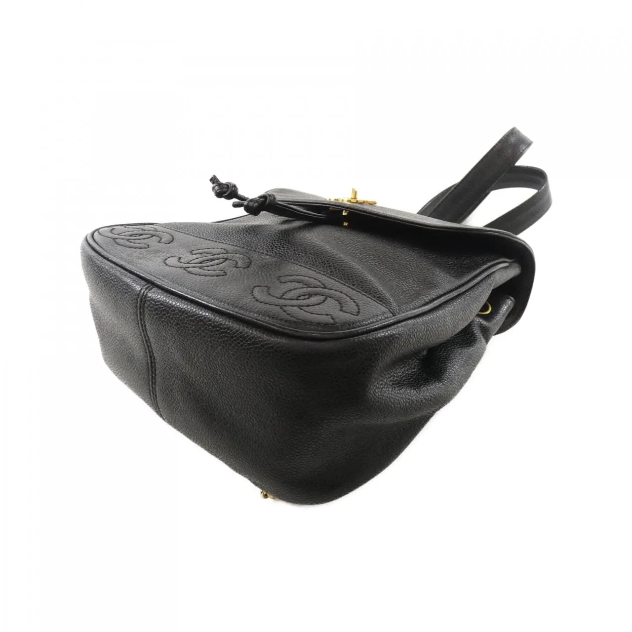 CHANEL Backpack Grained Calfskin Black Grained Calfskin Rank B - Thumbnail 3