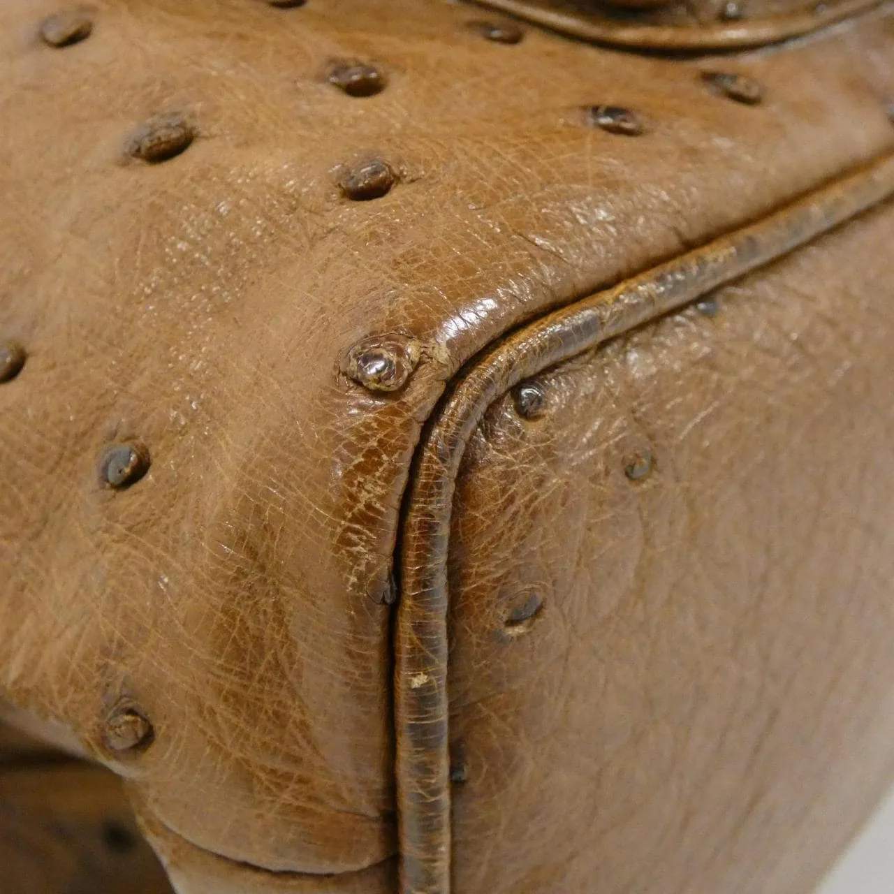 GUCCI 003 2058 Backpack Ostrich 棕色 鴕鳥皮 中古品A - 縮圖 3