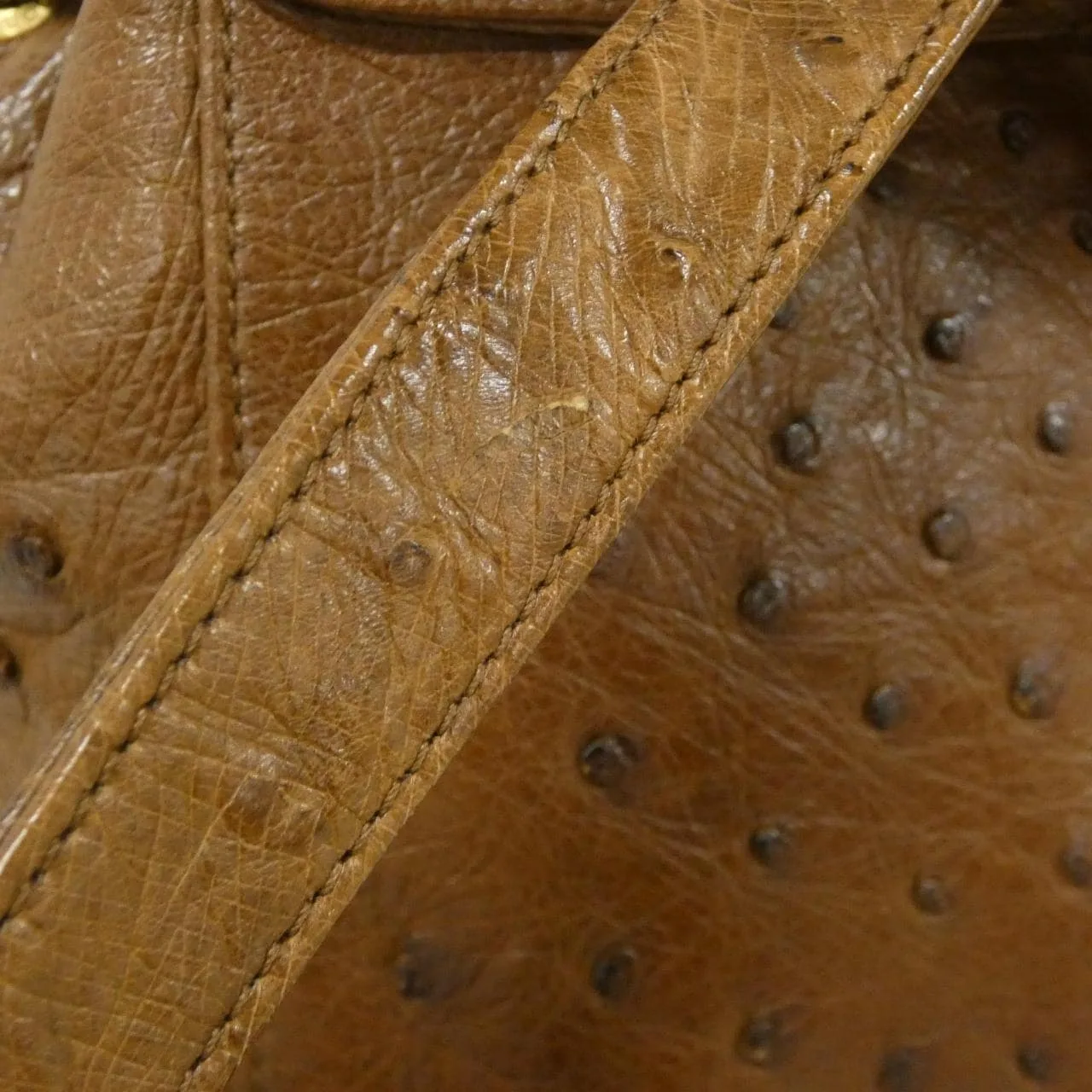GUCCI 003 2058 Backpack Ostrich 棕色 鴕鳥皮 中古品A - 縮圖 7