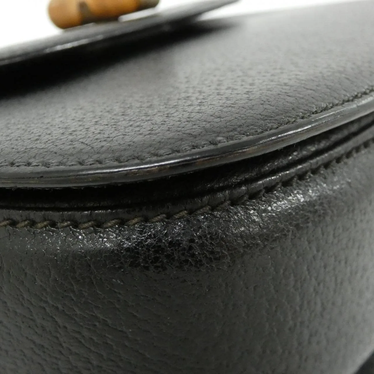 GUCCI 000 46 0188 手提包 皮革 黑色 皮革 中古品A - 縮圖 3