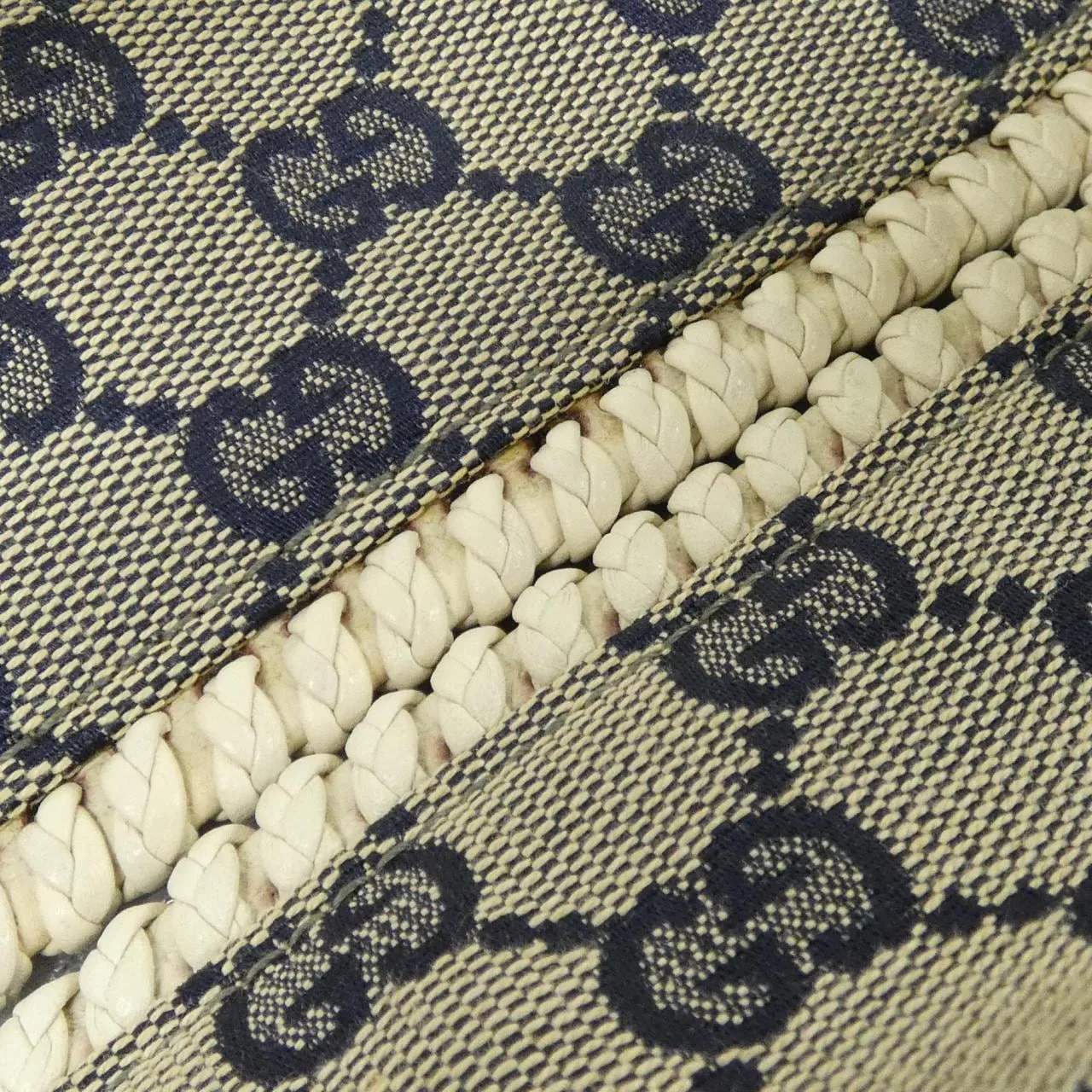 GUCCI 114900 肩背包 帆布 黑色 帆布 中古品A - 縮圖 3