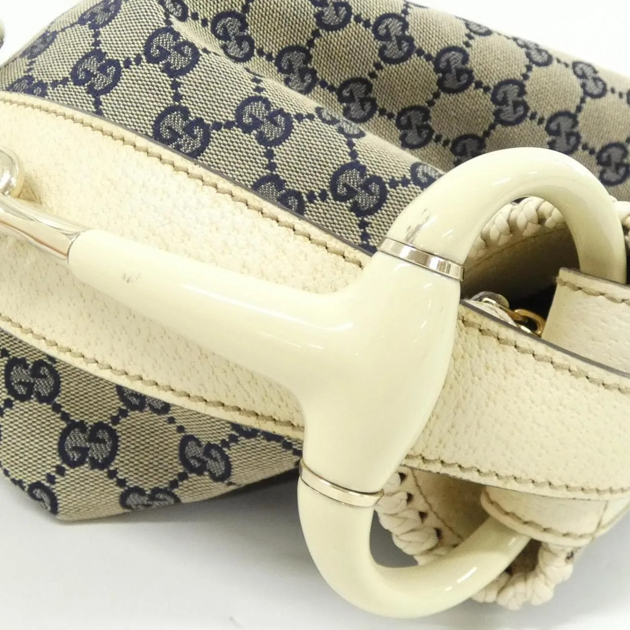 GUCCI 114900 肩背包 帆布 黑色 帆布 中古品A - 縮圖 5