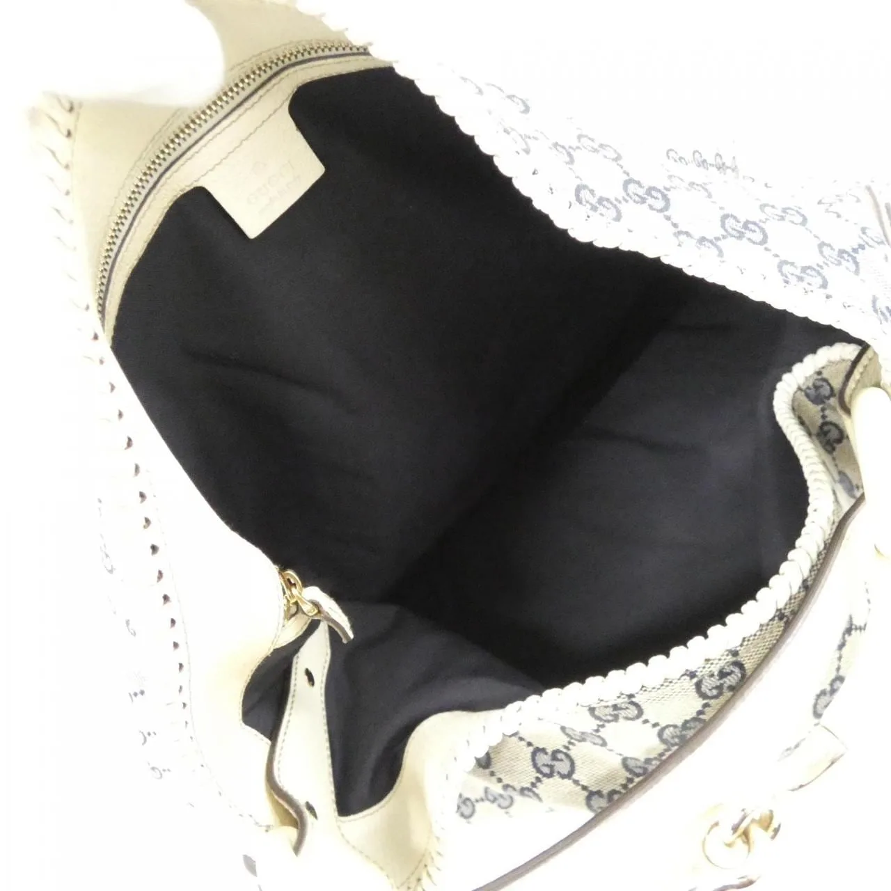 GUCCI 114900 肩背包 帆布 黑色 帆布 中古品A - 縮圖 6