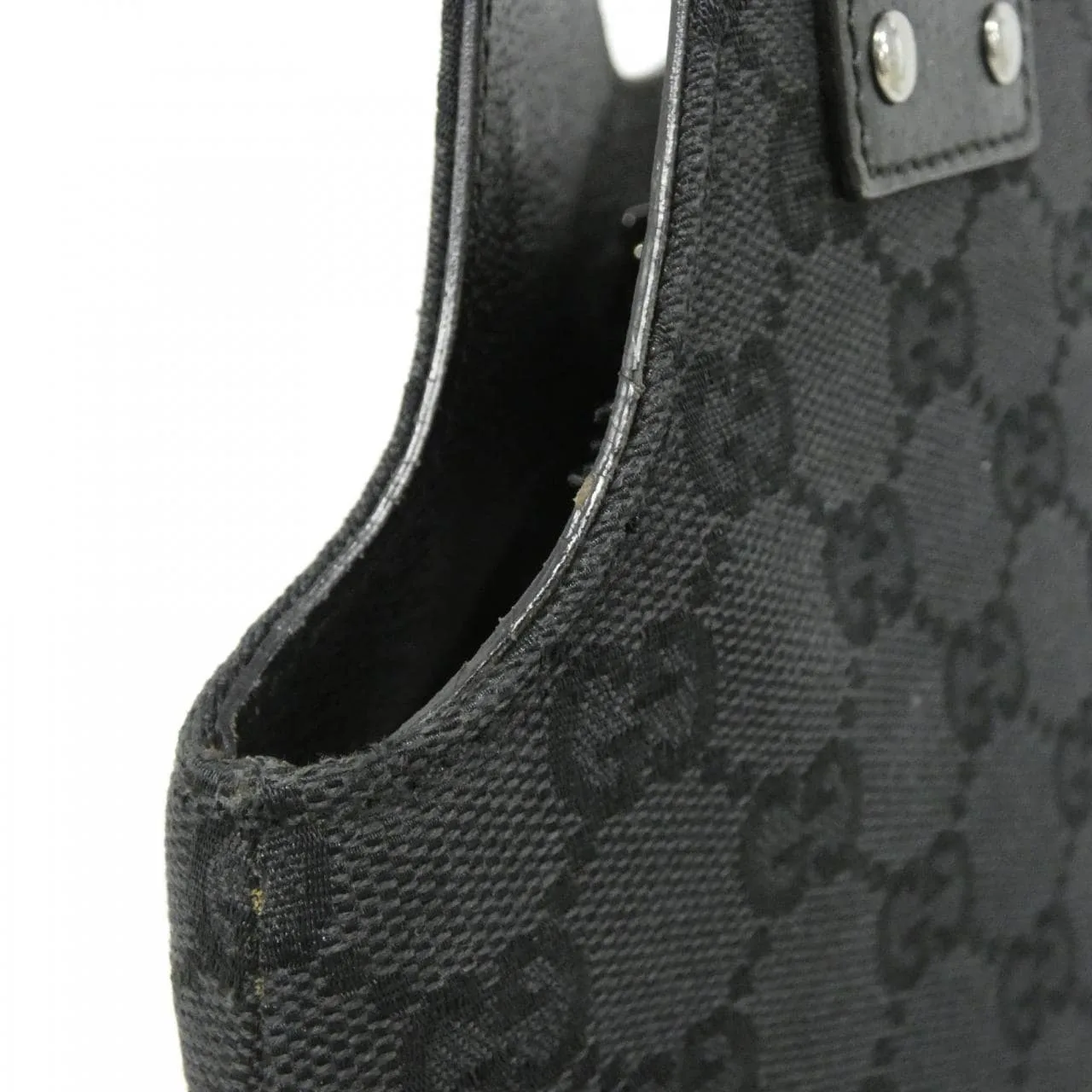 GUCCI 131329 肩背包 帆布 黑色 帆布 中古品A - 縮圖 5