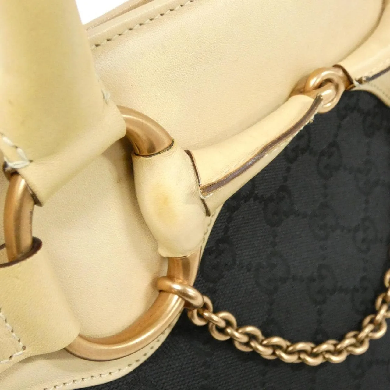 GUCCI 114913 手提包 帆布 黑色 帆布 中古品A - 縮圖 7