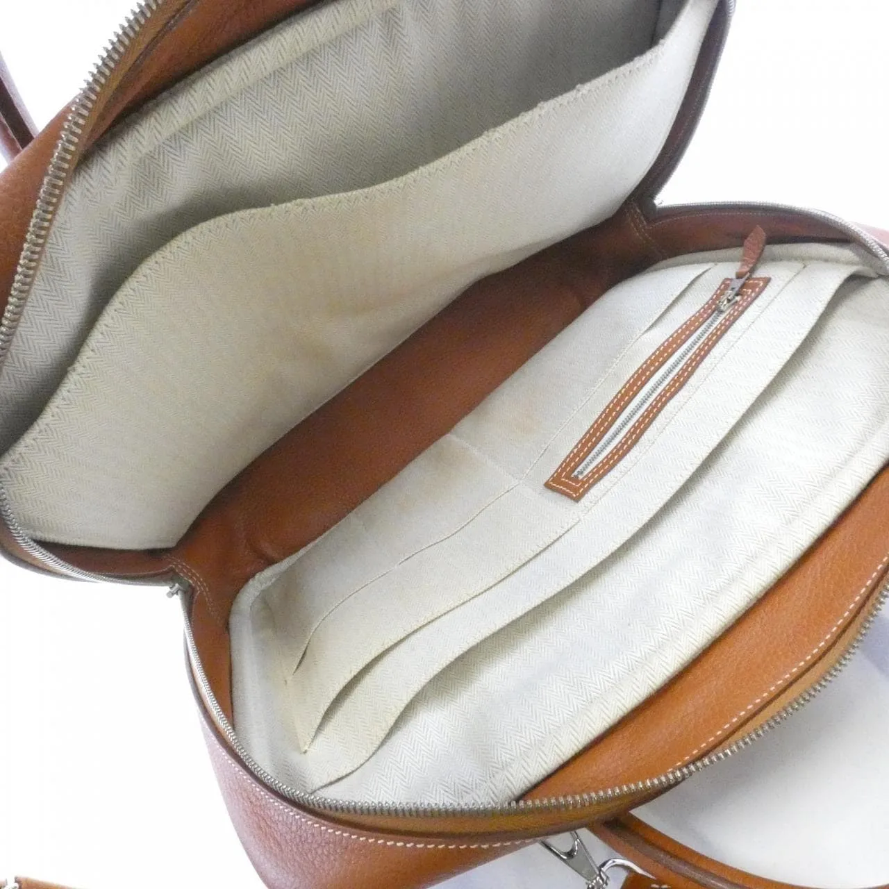 HERMES 060465CK Handbag Clemence Cognac Clemence Leather Rank B - Thumbnail 8