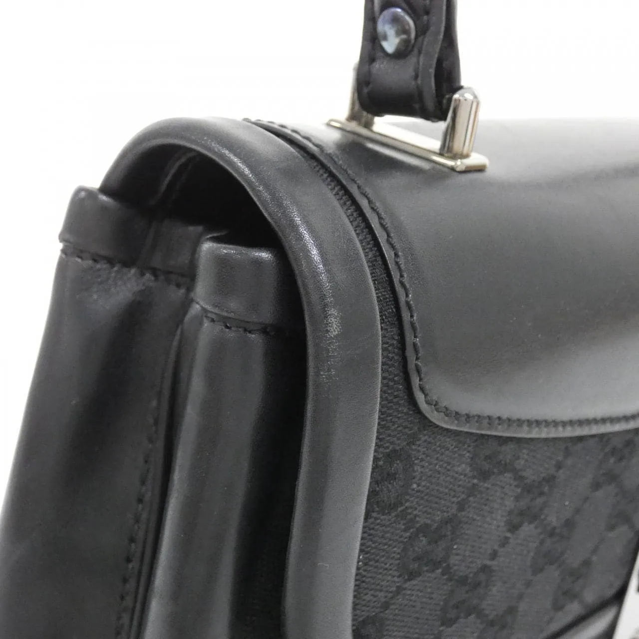 GUCCI 109109 手提包 帆布 黑色 帆布 中古品A - 縮圖 5