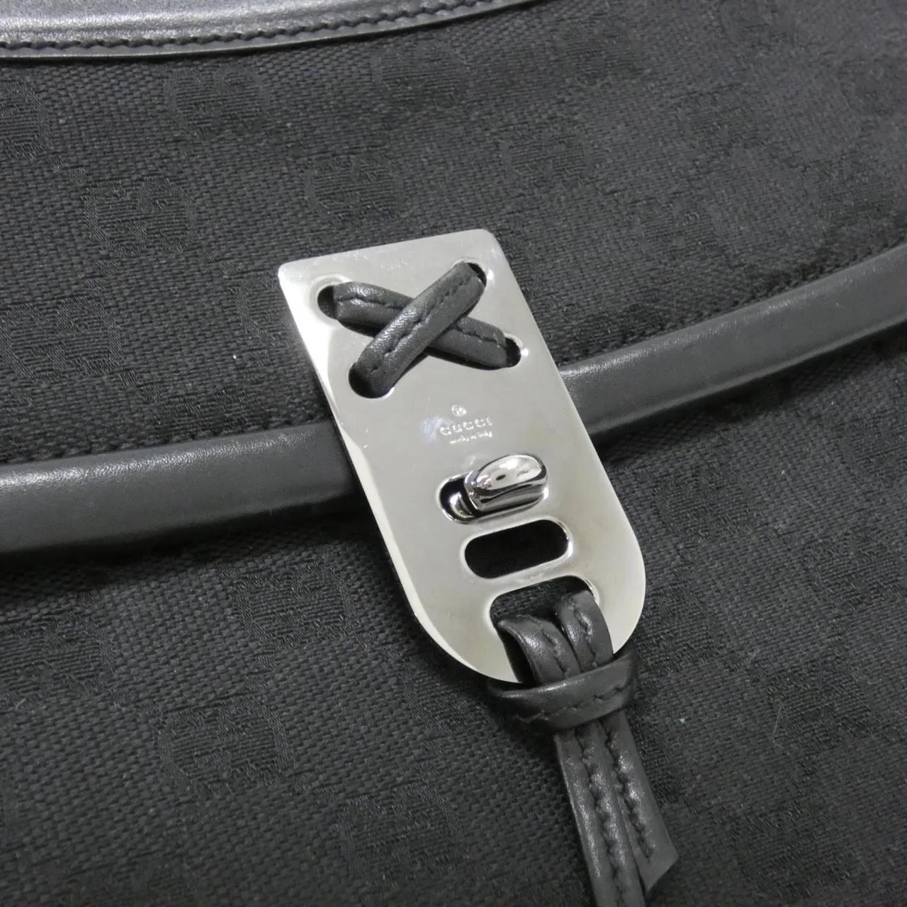 GUCCI 109109 手提包 帆布 黑色 帆布 中古品A - 縮圖 7