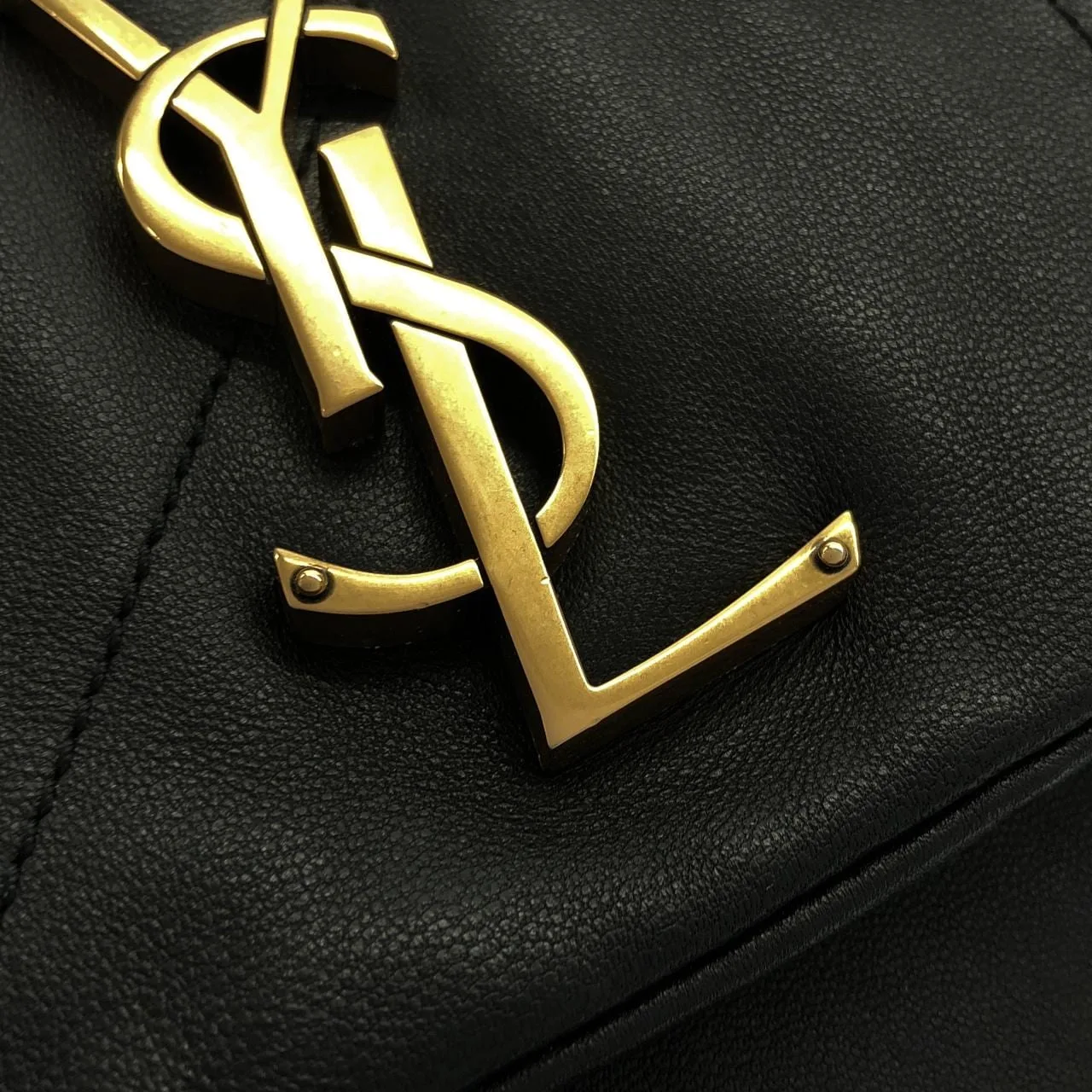 SAINT LAURENT 742431 AAB32 肩背包 羊皮 黑色 羊皮 中古品A - 縮圖 5