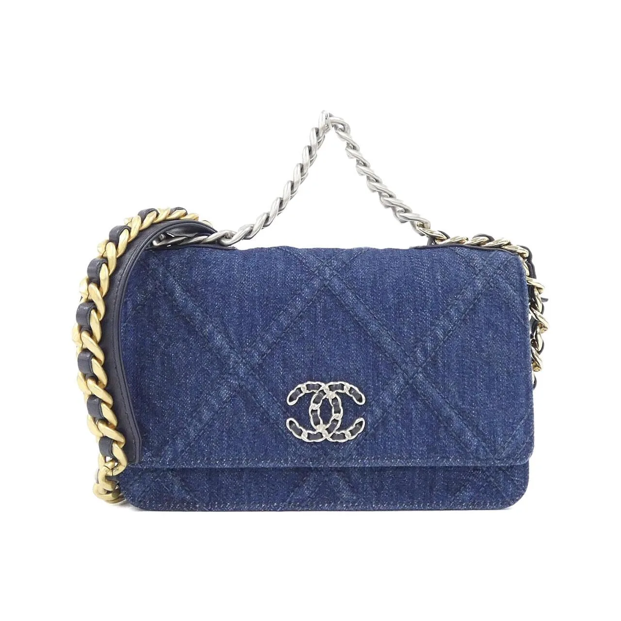 CHANEL Chanel 19 AP0957 銀包 牛仔布