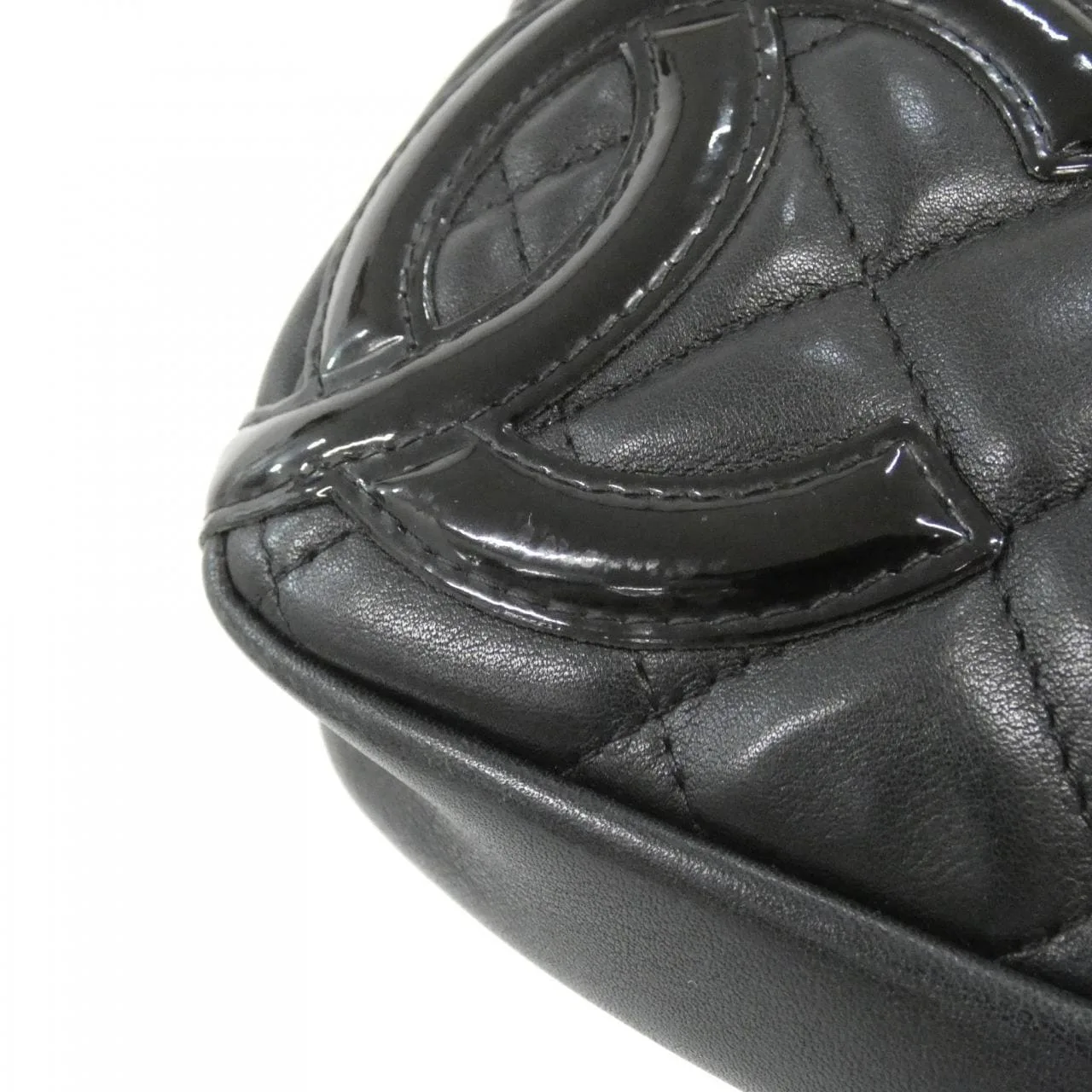CHANEL Cambon 25175 Shoulder Patent Leather 黑色 漆皮 中古品B - 縮圖 4