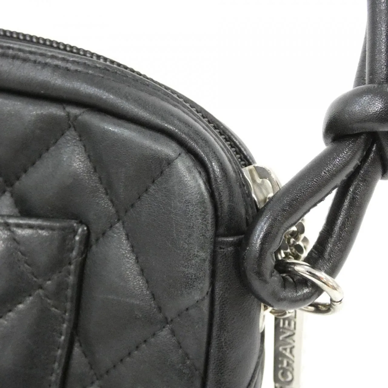 CHANEL Cambon 25175 Shoulder Patent Leather 黑色 漆皮 中古品B - 縮圖 7