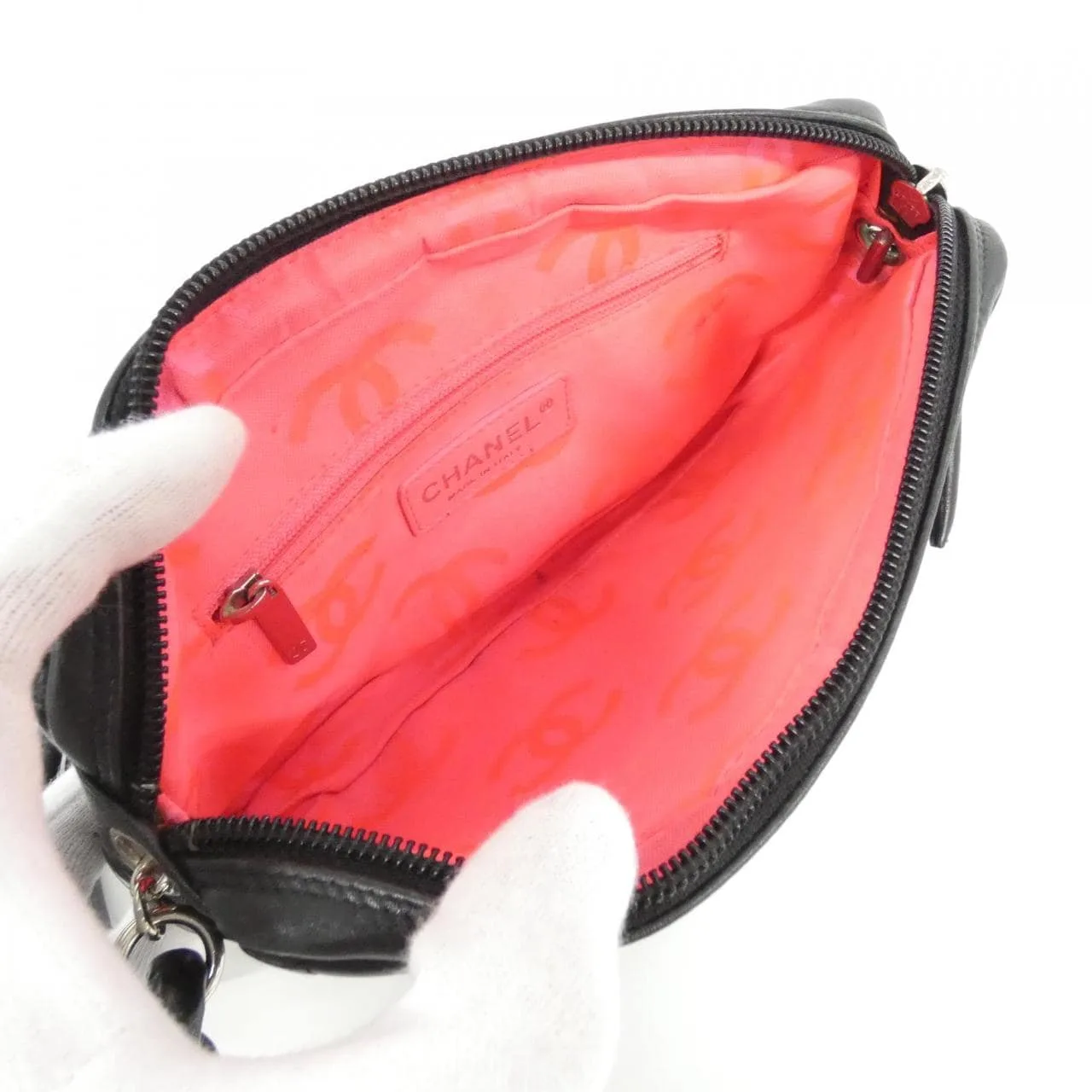 CHANEL Cambon 25175 Shoulder Patent Leather 黑色 漆皮 中古品B - 縮圖 9