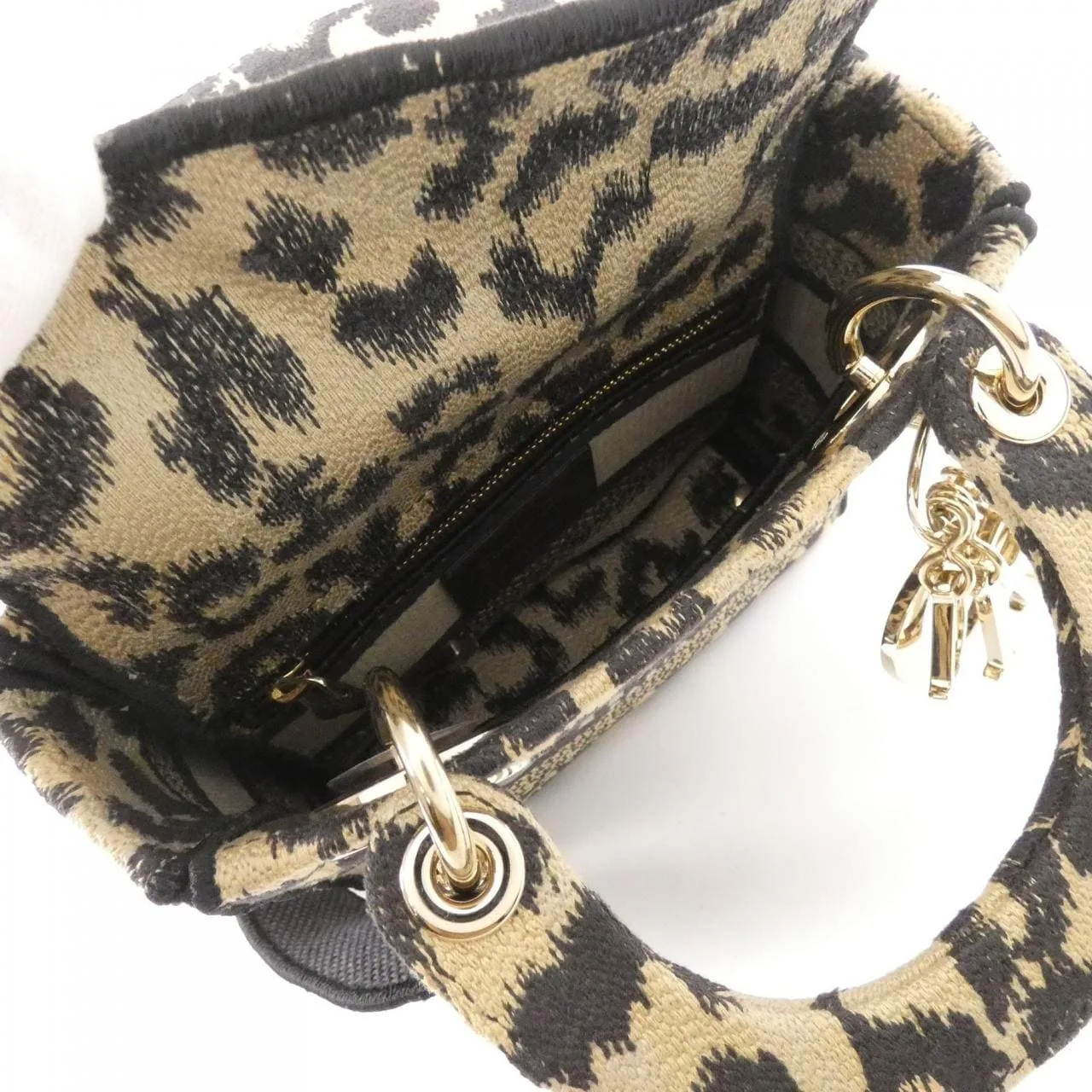 DIOR Lady Dior M0500ORHM Handbag Canvas Black Canvas Rank B - Thumbnail 8