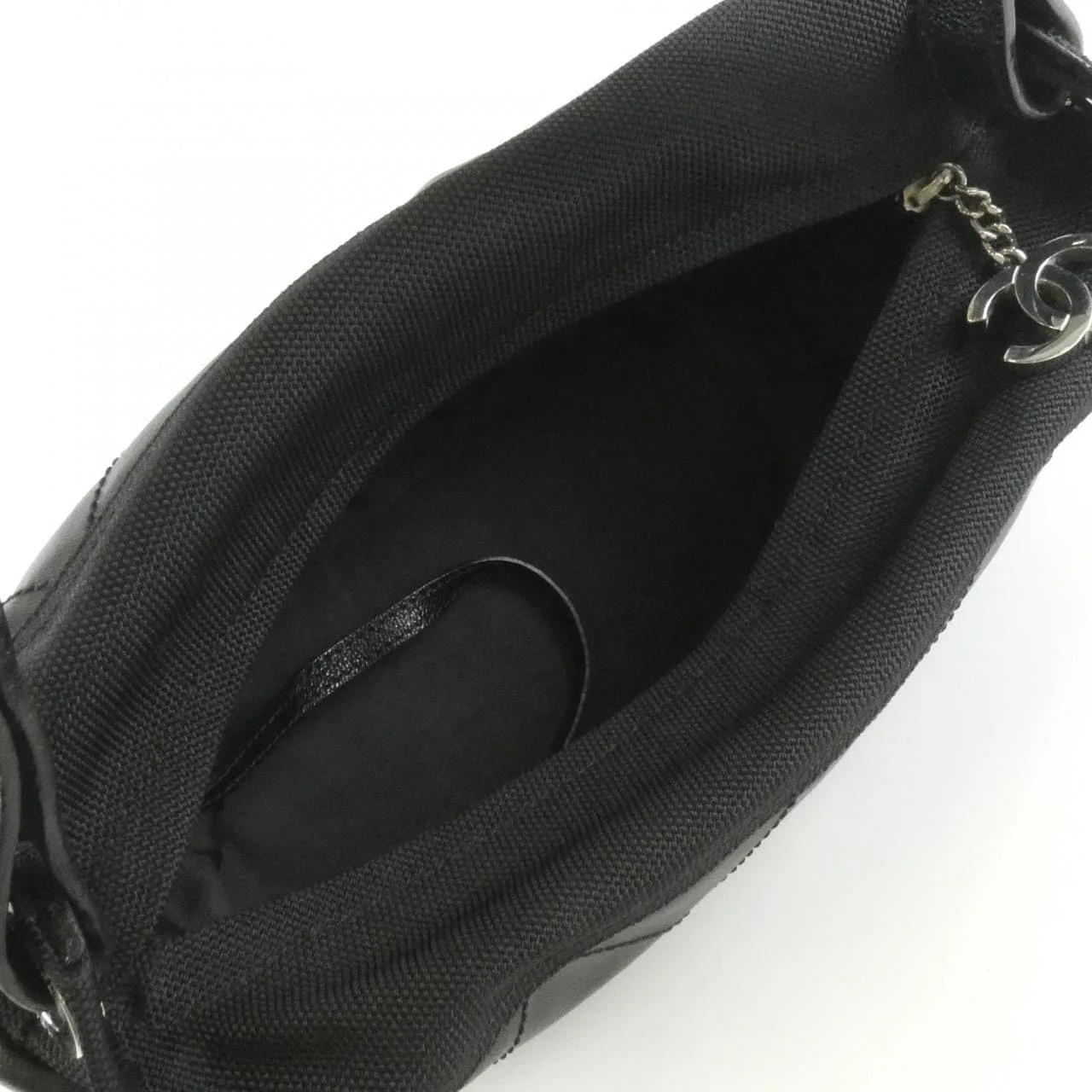 CHANEL 34205 肩背包 帆布 黑色 帆布 中古品B - 縮圖 9