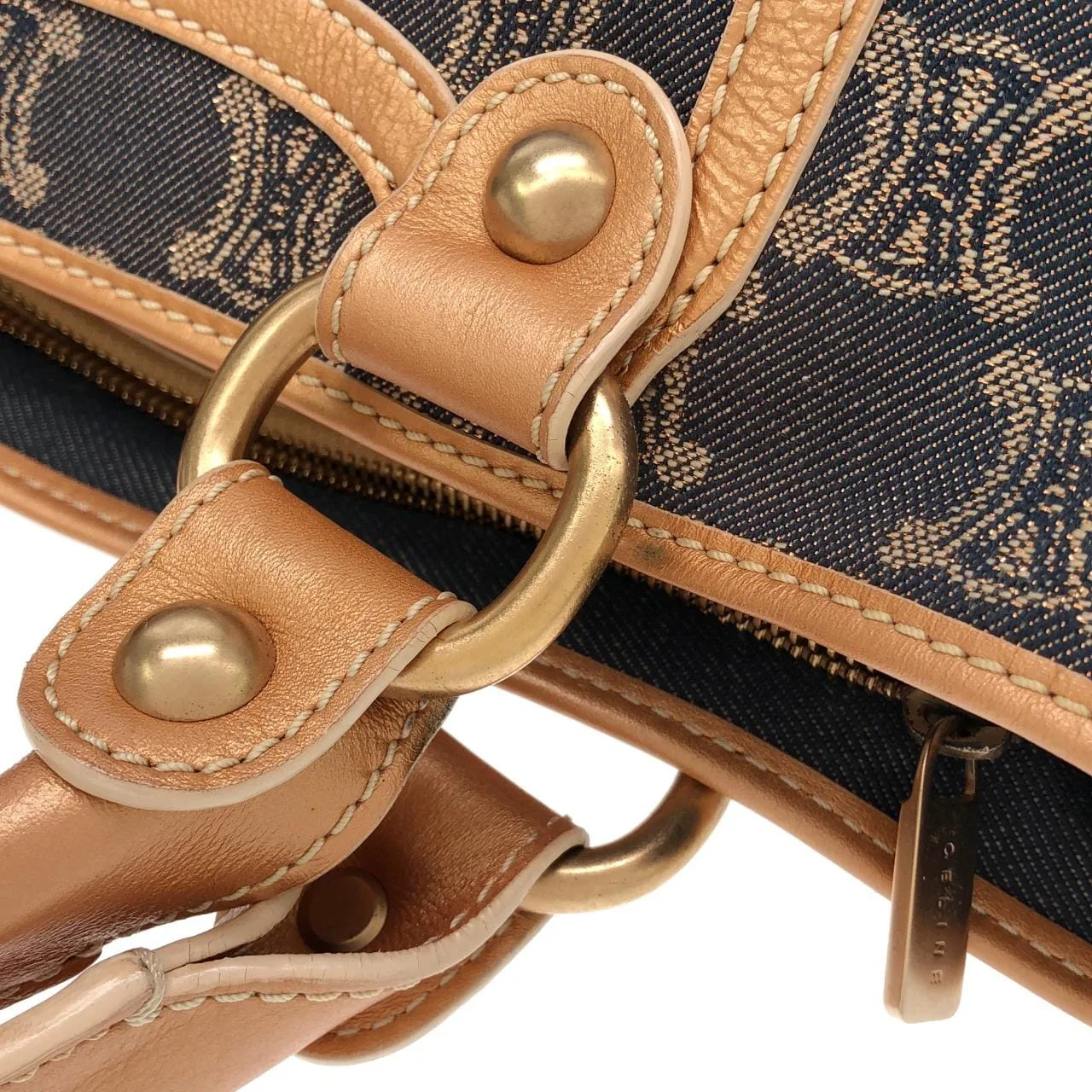 CELINE Boogie Handbag Denim Navy Denim Rank A - Thumbnail 5