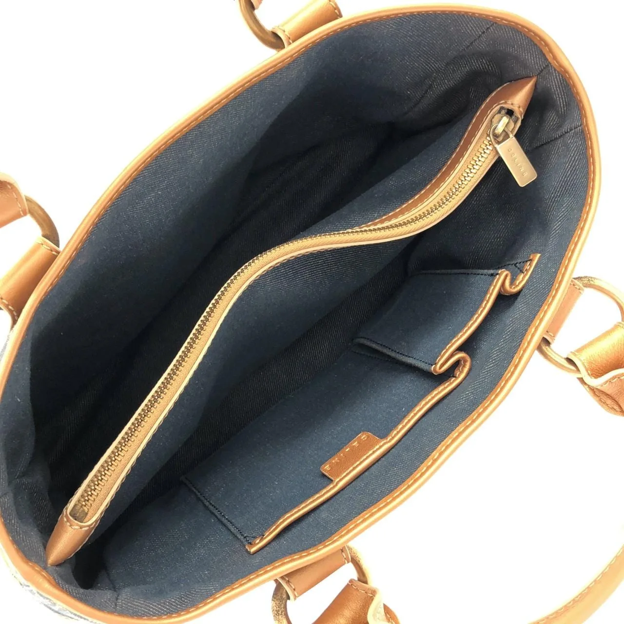 CELINE Boogie Handbag Denim Navy Denim Rank A - Thumbnail 6