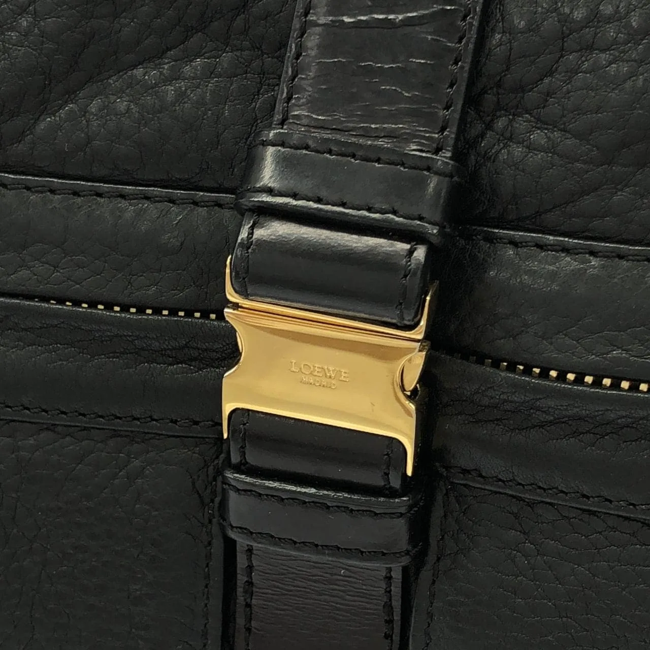 LOEWE Handbag Leather Black Leather Rank B - Thumbnail 4