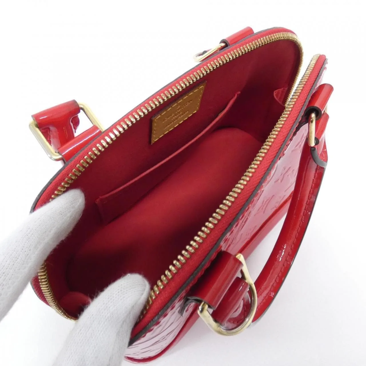 LOUIS VUITTON Alma M90174 Handbag Vernis 黑色 Vernis 中古品A - 縮圖 9
