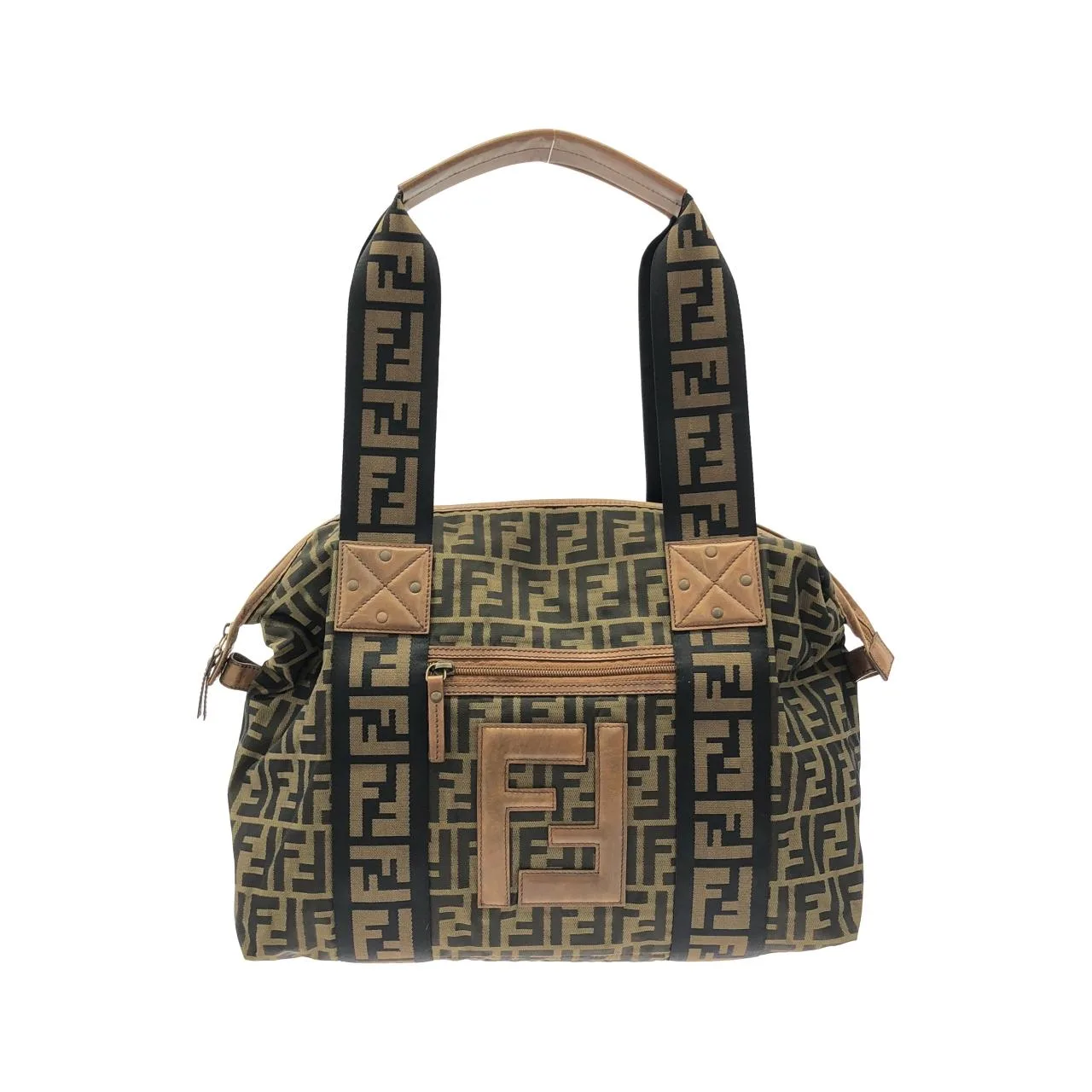 FENDI 7VS070 MX7 Boston Canvas Brown