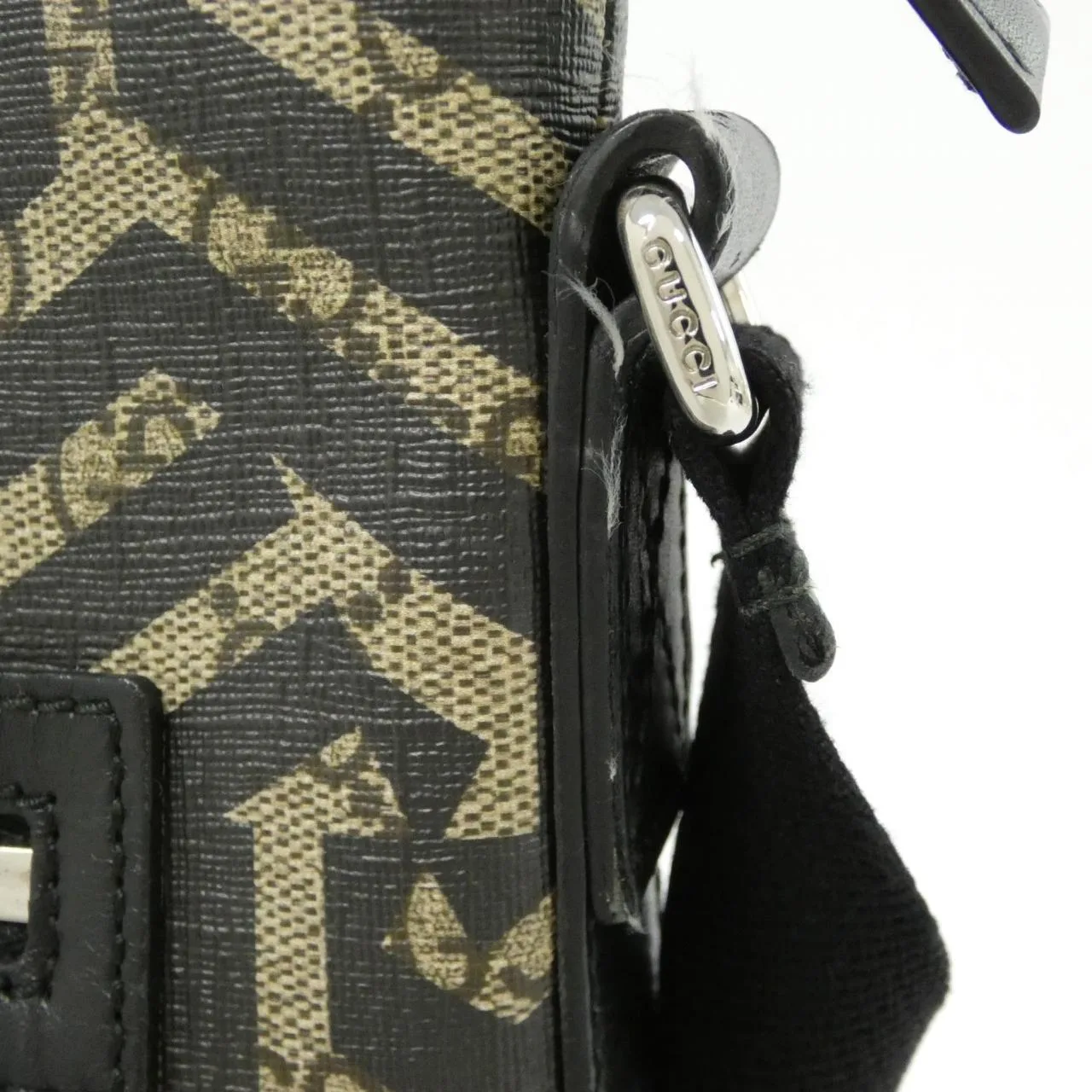 GUCCI 471466 K1L3N 肩背包 帆布 黑色 帆布 中古品A - 縮圖 6