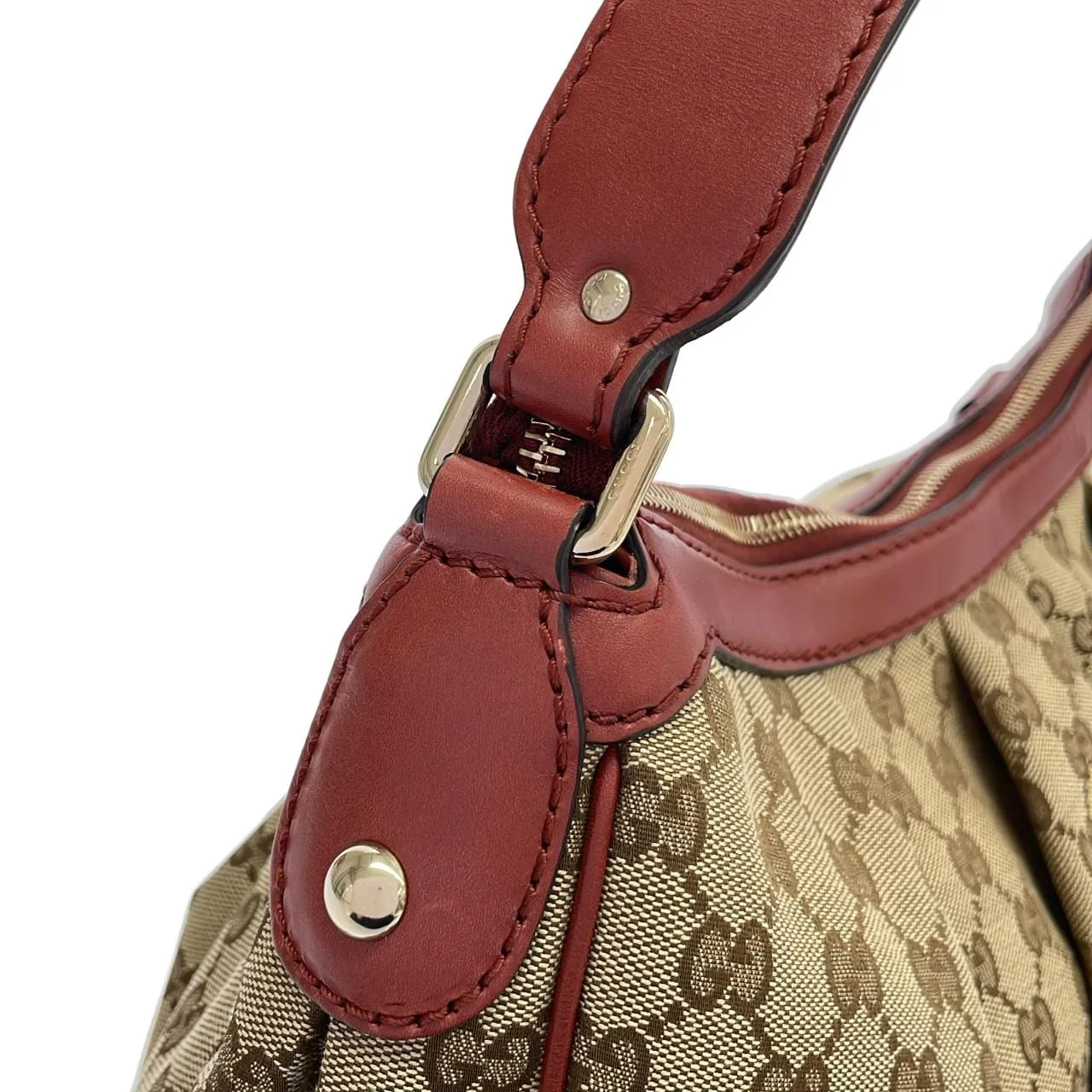 GUCCI 232955 FAFXG 肩背包 帆布 米色 帆布 中古品A - 縮圖 4