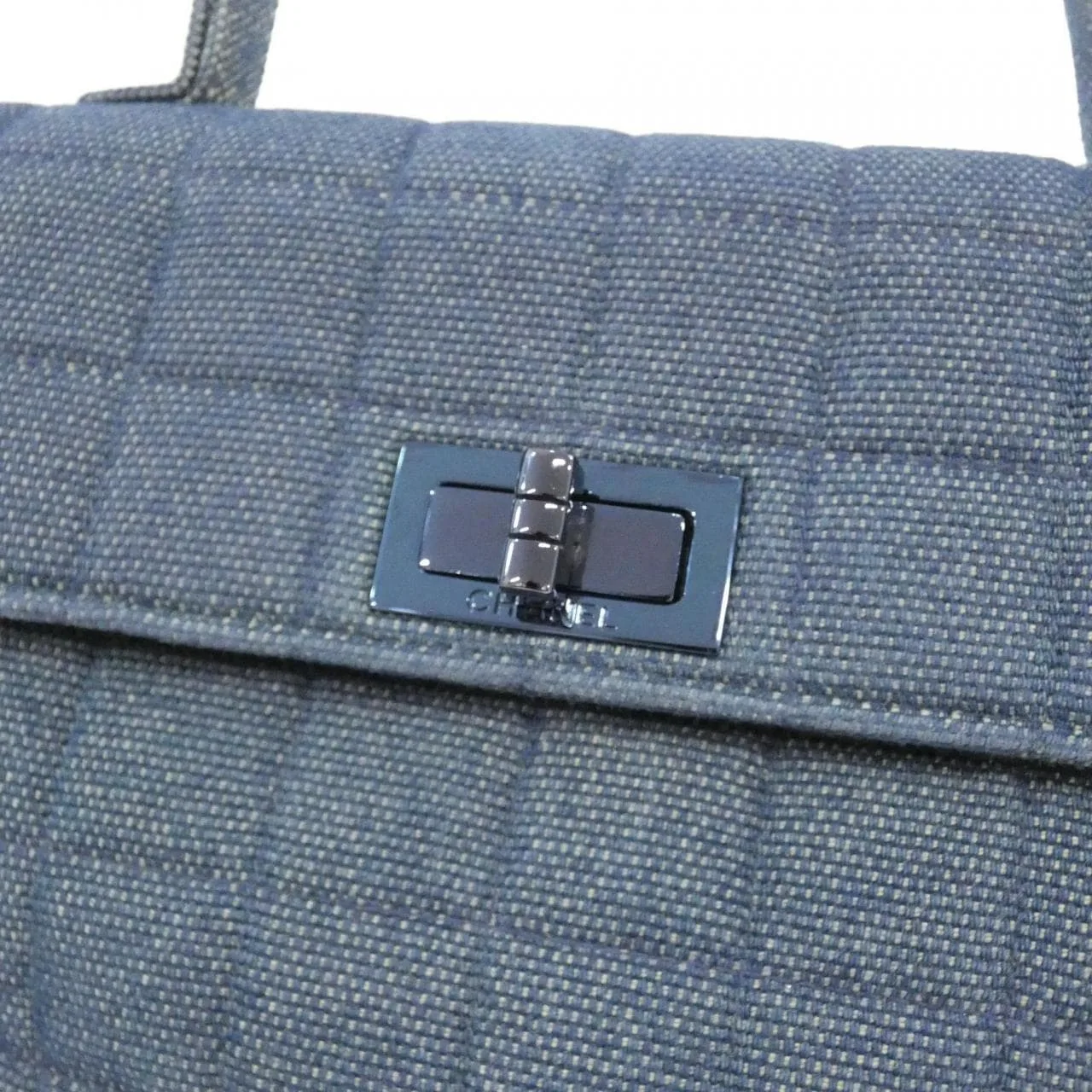 CHANEL Handbag Denim 藍色 牛仔布 中古品A - 縮圖 4