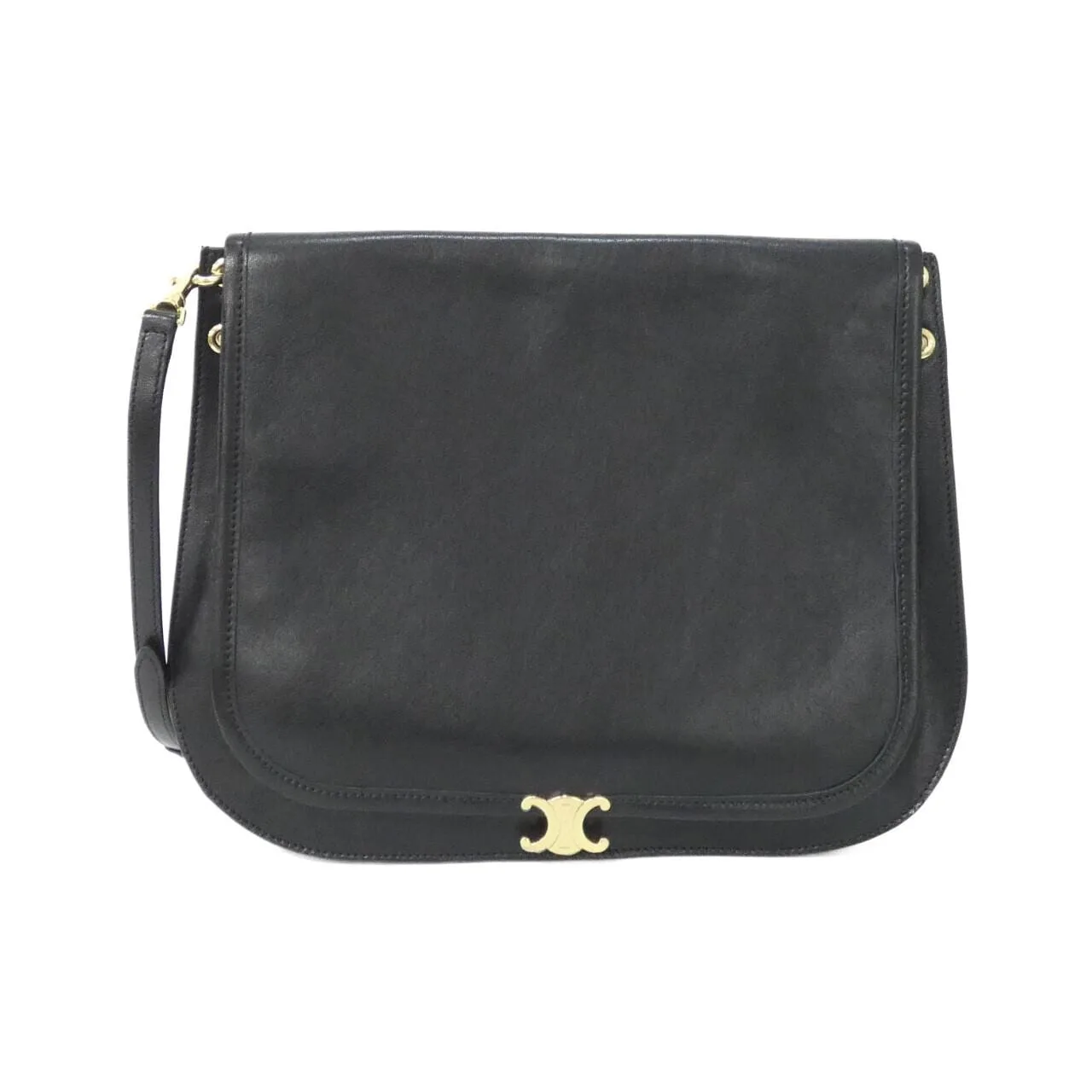 CELINE Triomphe 123632T88 Shoulder Lambskin Black