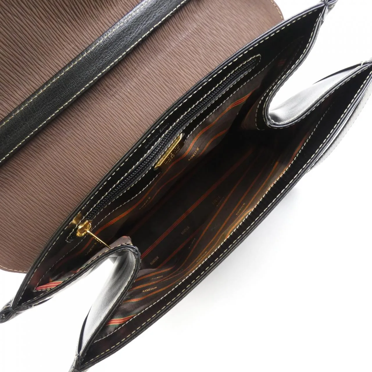 LOEWE Handbag Leather Black Leather Rank B - Thumbnail 7