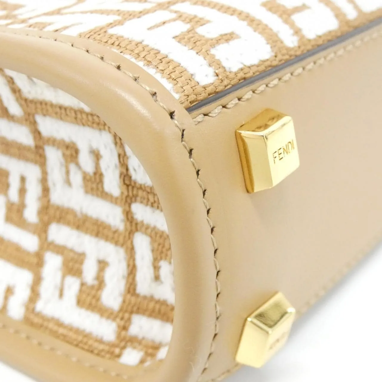 FENDI Sunshine Shopper 8BS051 AQ0X Handbag Canvas 黑色 帆布 中古品A - 縮圖 3