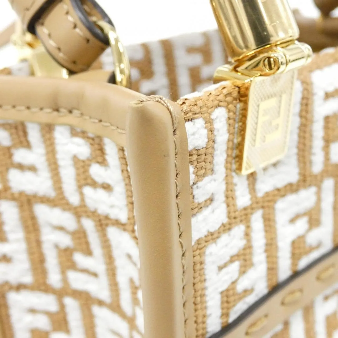 FENDI Sunshine Shopper 8BS051 AQ0X Handbag Canvas 黑色 帆布 中古品A - 縮圖 5