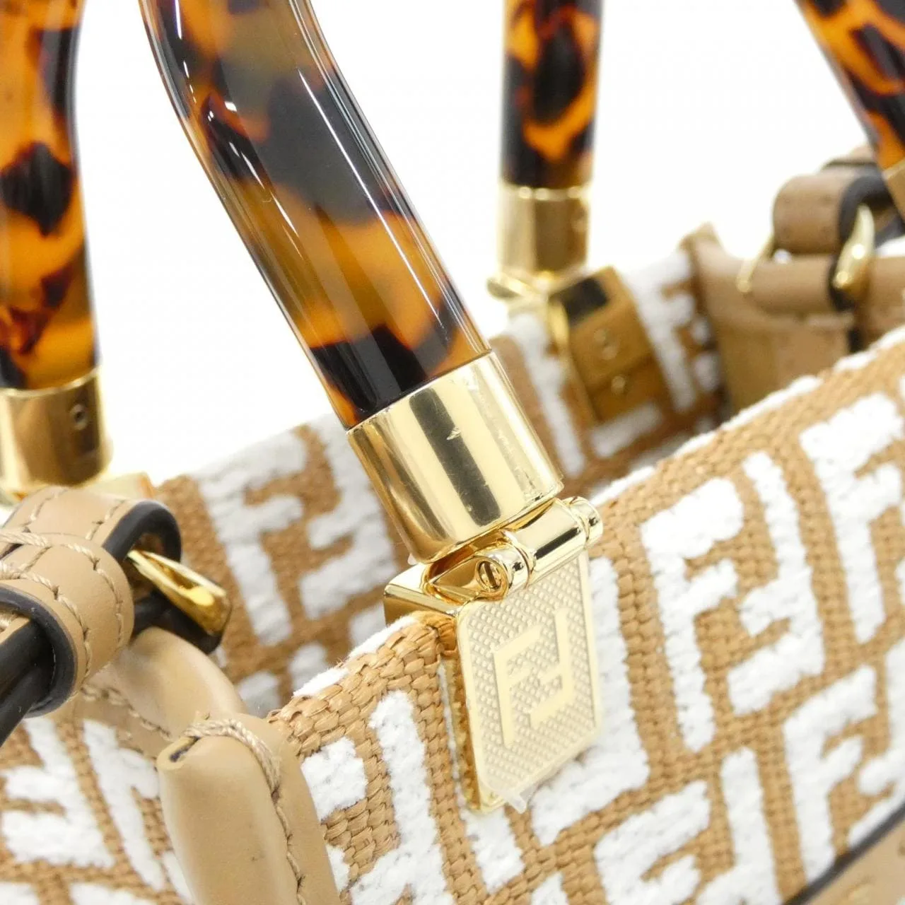 FENDI Sunshine Shopper 8BS051 AQ0X Handbag Canvas 黑色 帆布 中古品A - 縮圖 6