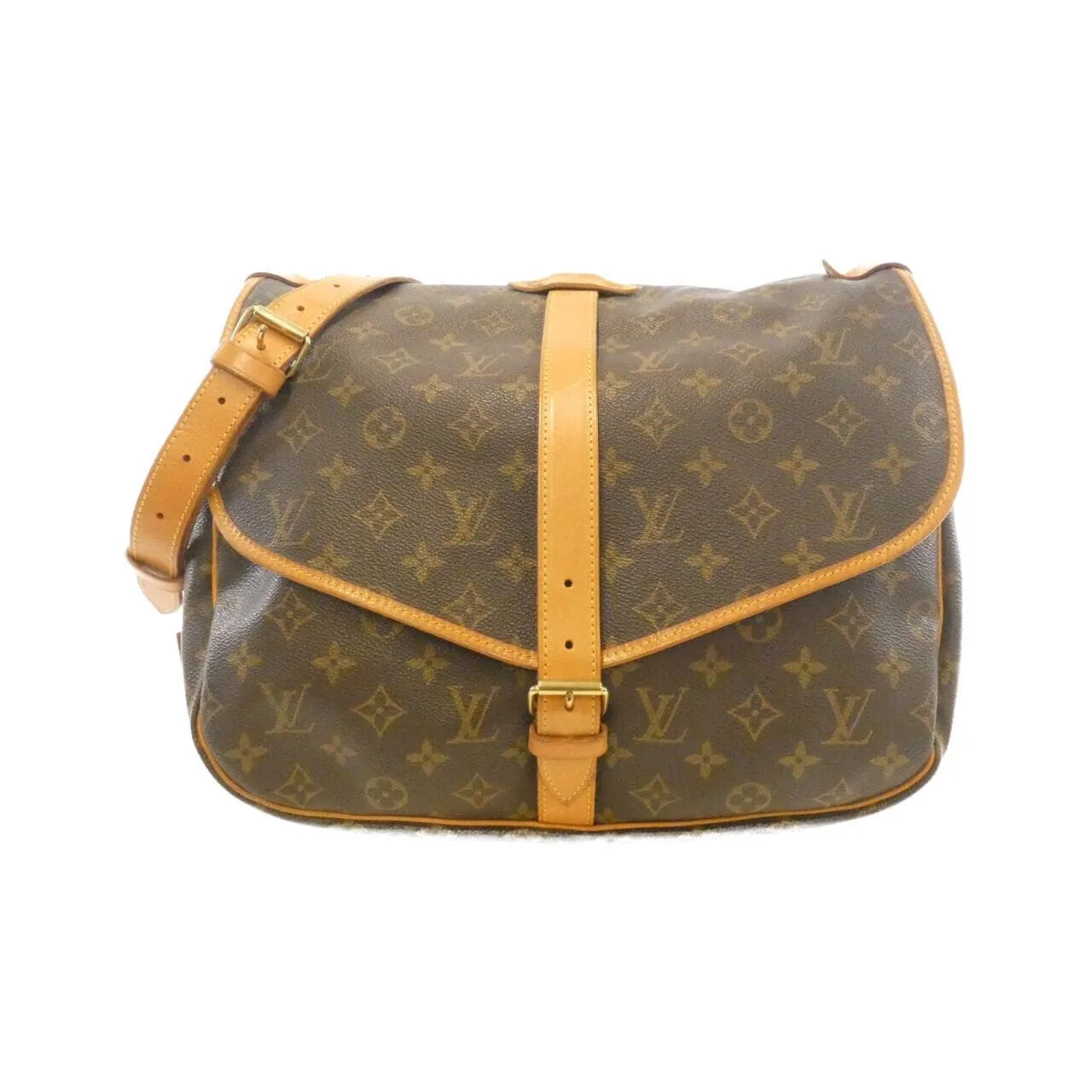 LOUIS VUITTON Saumur M42254 Shoulder Monogram Black