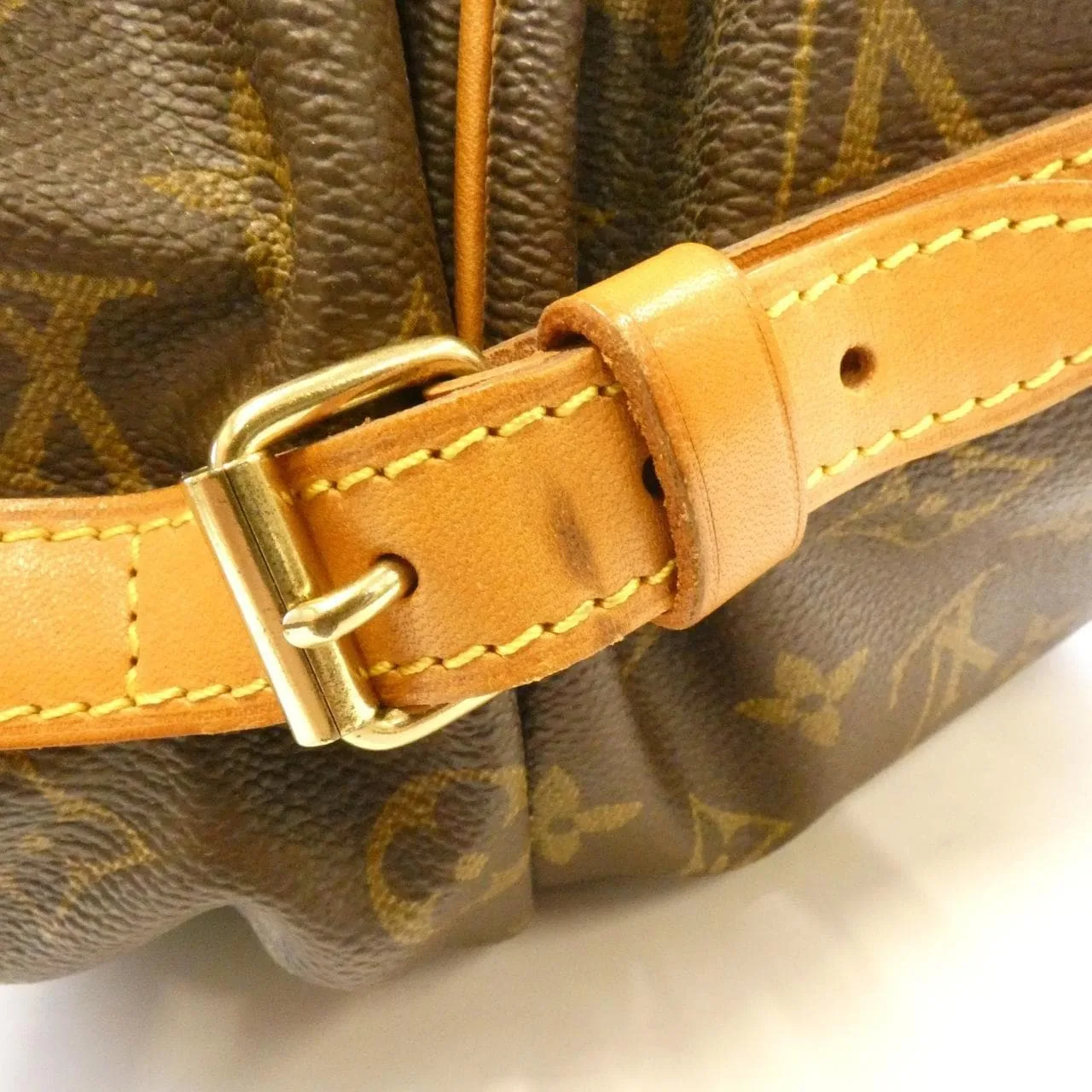 LOUIS VUITTON Saumur M42254 Shoulder Monogram 黑色 Monogram 中古品B - 縮圖 5