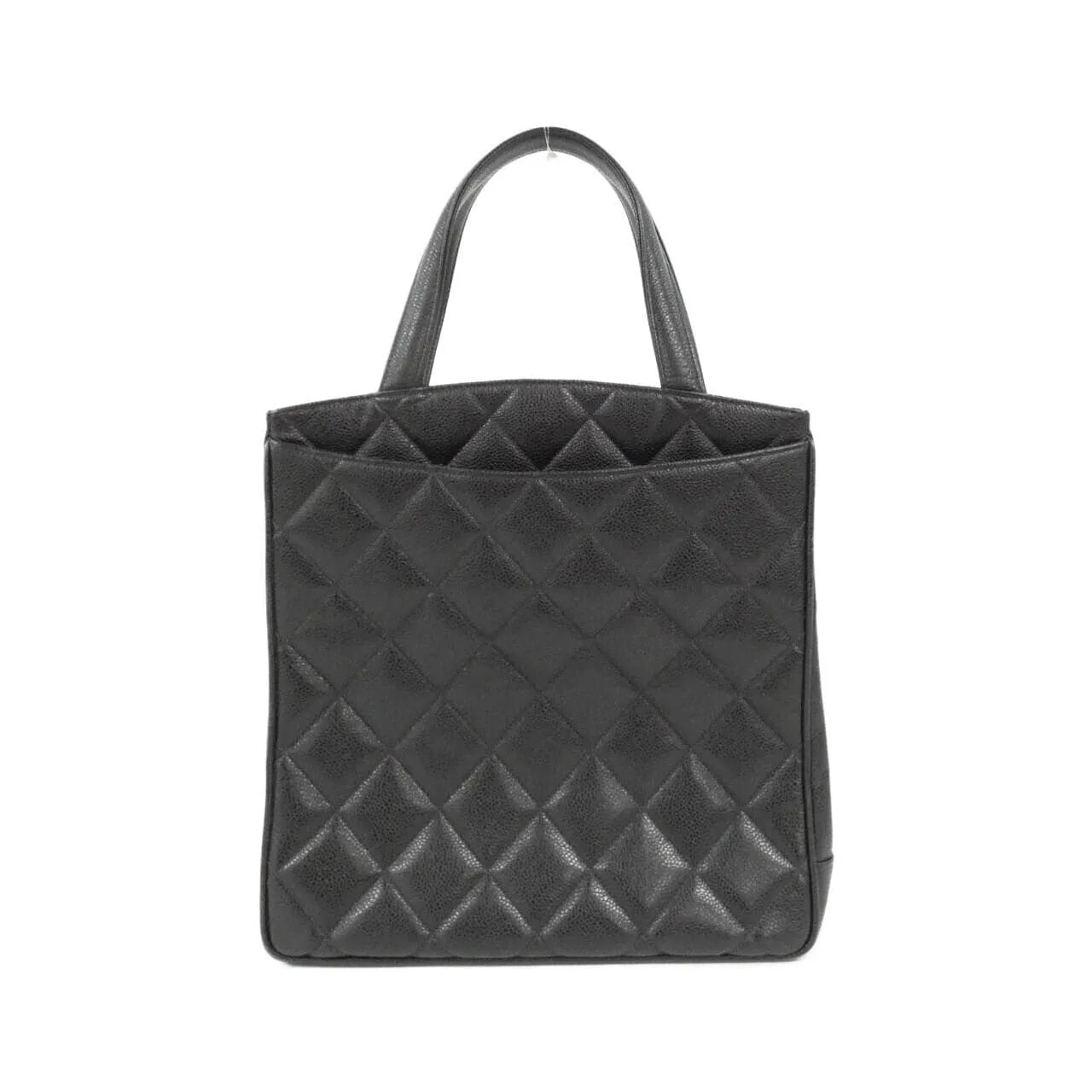 CHANEL Handbag Grained Calfskin 黑色 荔枝紋牛皮 中古品A - 縮圖 2