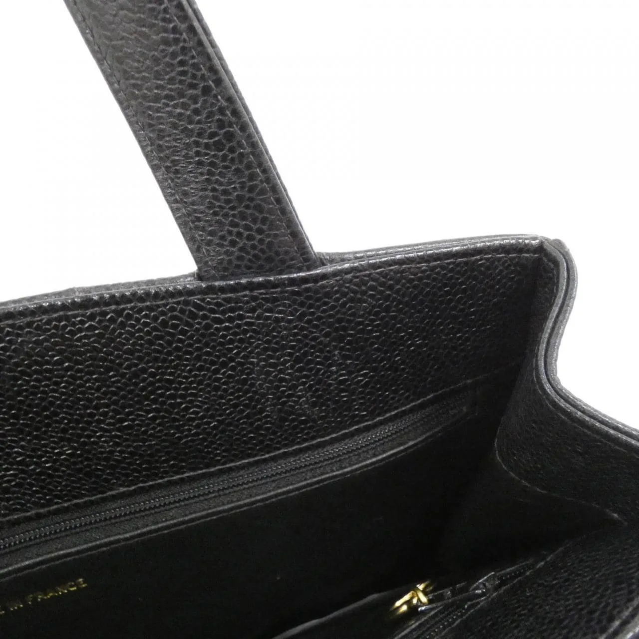 CHANEL Handbag Grained Calfskin 黑色 荔枝紋牛皮 中古品A - 縮圖 9