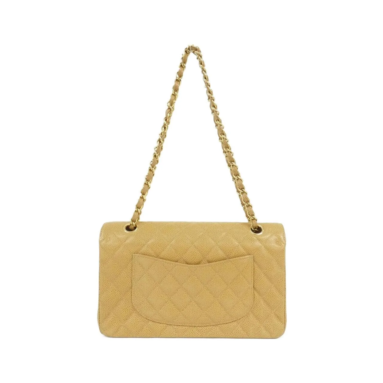 CHANEL Matelasse 1112 Shoulder Grained Calfskin 米色 荔枝紋牛皮 中古品A - 縮圖 2