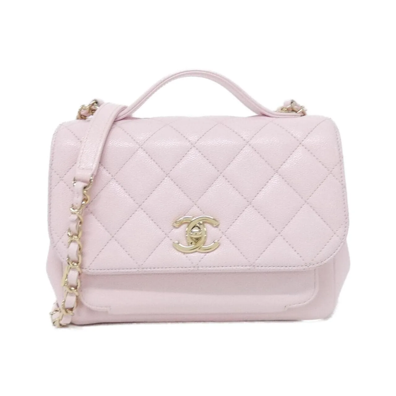 CHANEL 93607 Handbag Grained Calfskin Pink