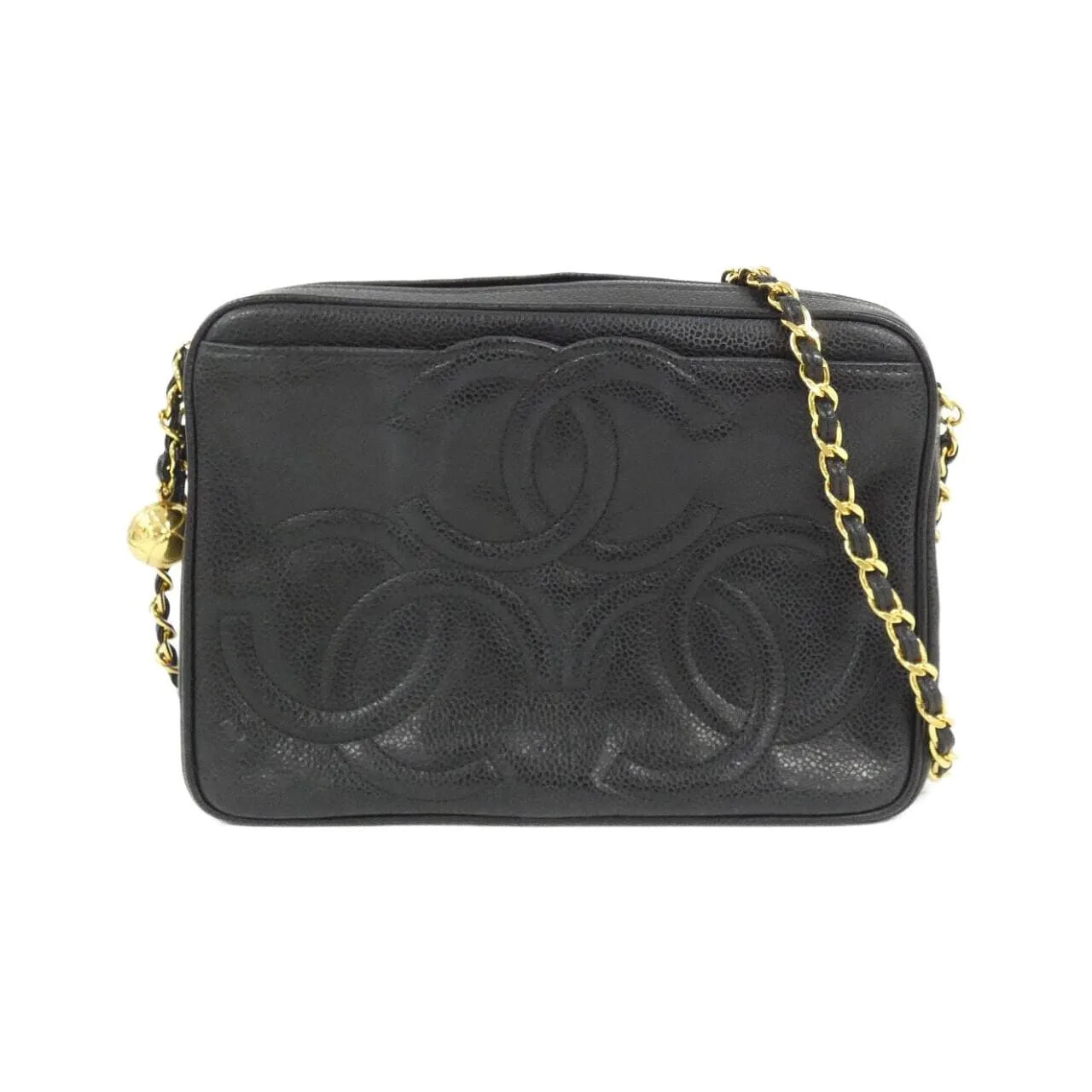 CHANEL 肩背包 魚子醬皮 Black