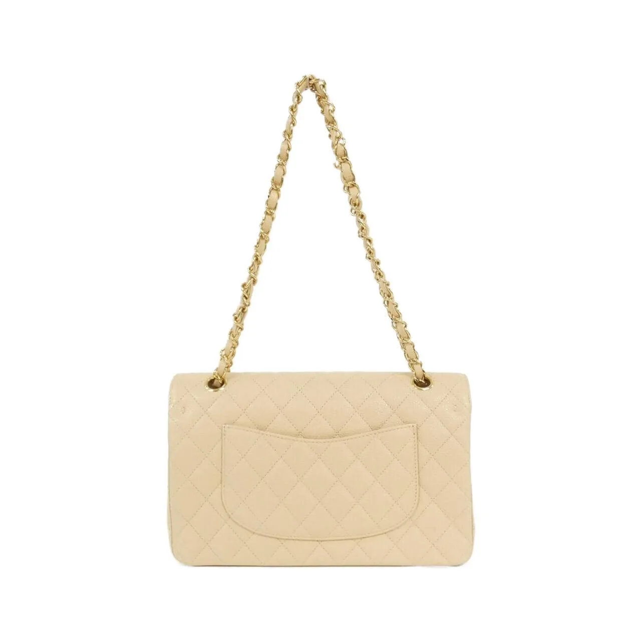 CHANEL Matelasse 1112 Shoulder Grained Calfskin 米色 荔枝紋牛皮 中古品A - 縮圖 2