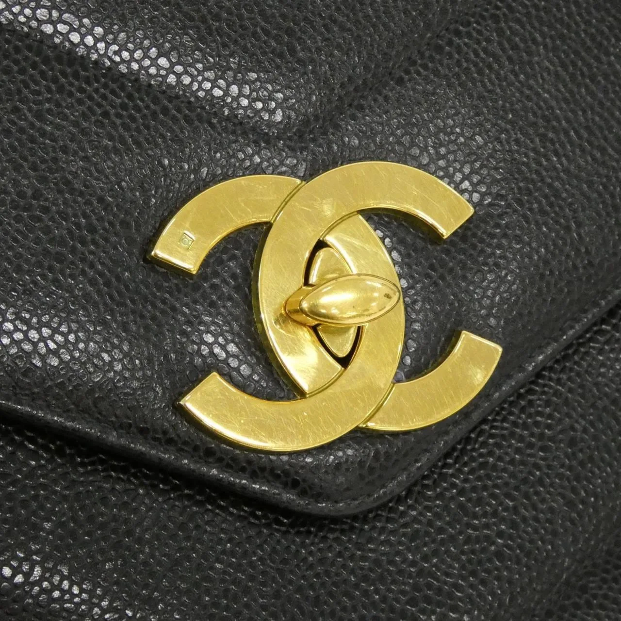 CHANEL Shoulder Caviar Leather 黑色 Caviar Leather 中古品A - 縮圖 5