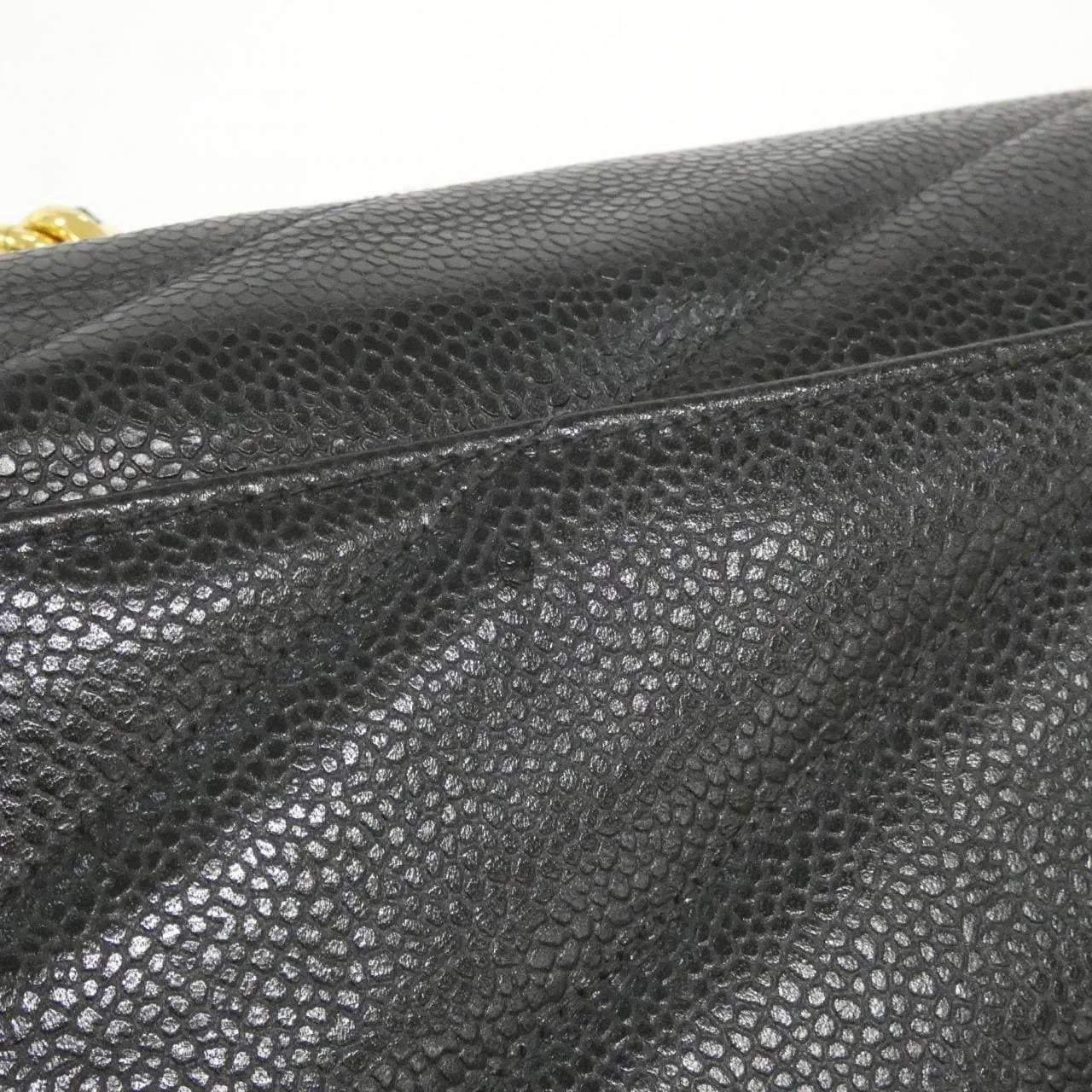 CHANEL Shoulder Caviar Leather 黑色 Caviar Leather 中古品A - 縮圖 6