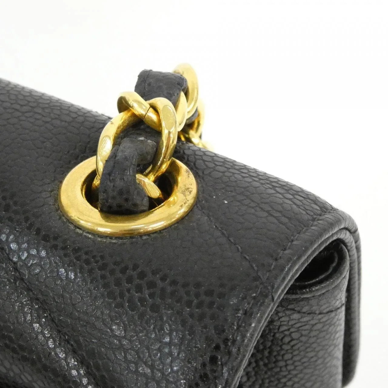 CHANEL Shoulder Caviar Leather 黑色 Caviar Leather 中古品A - 縮圖 7